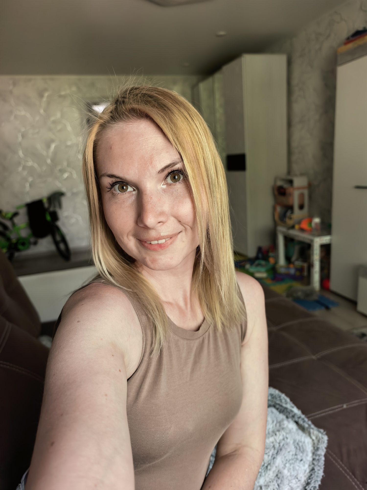 Mother and toddler's quiet morning routine in Sterlitamak