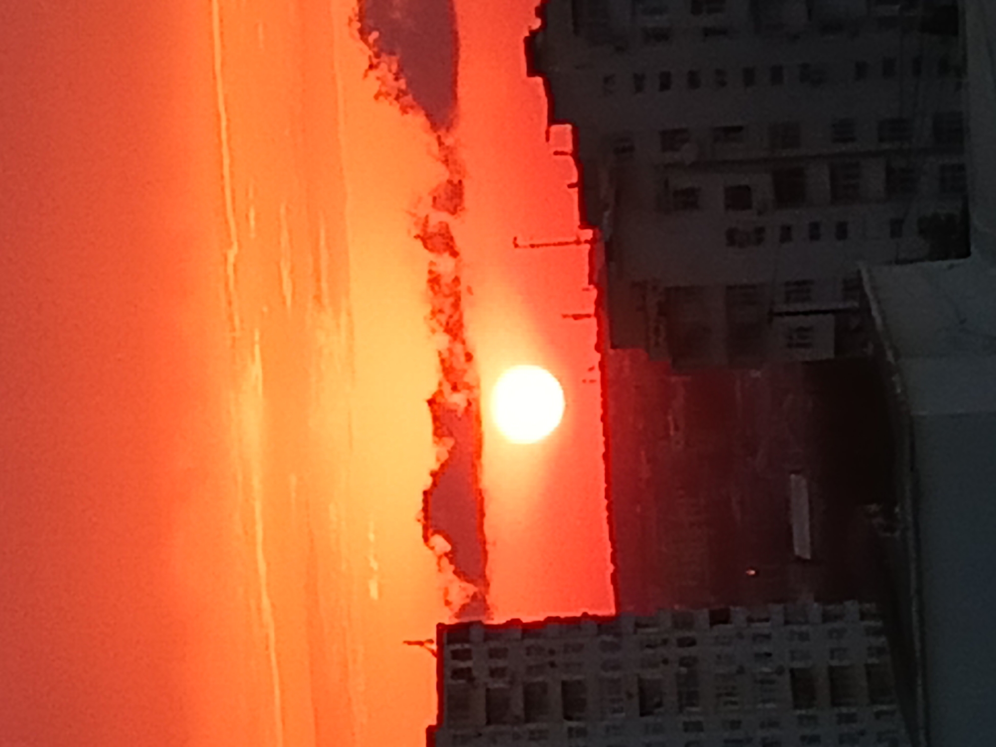 Baku skyline burns orange during a striking summer sunset