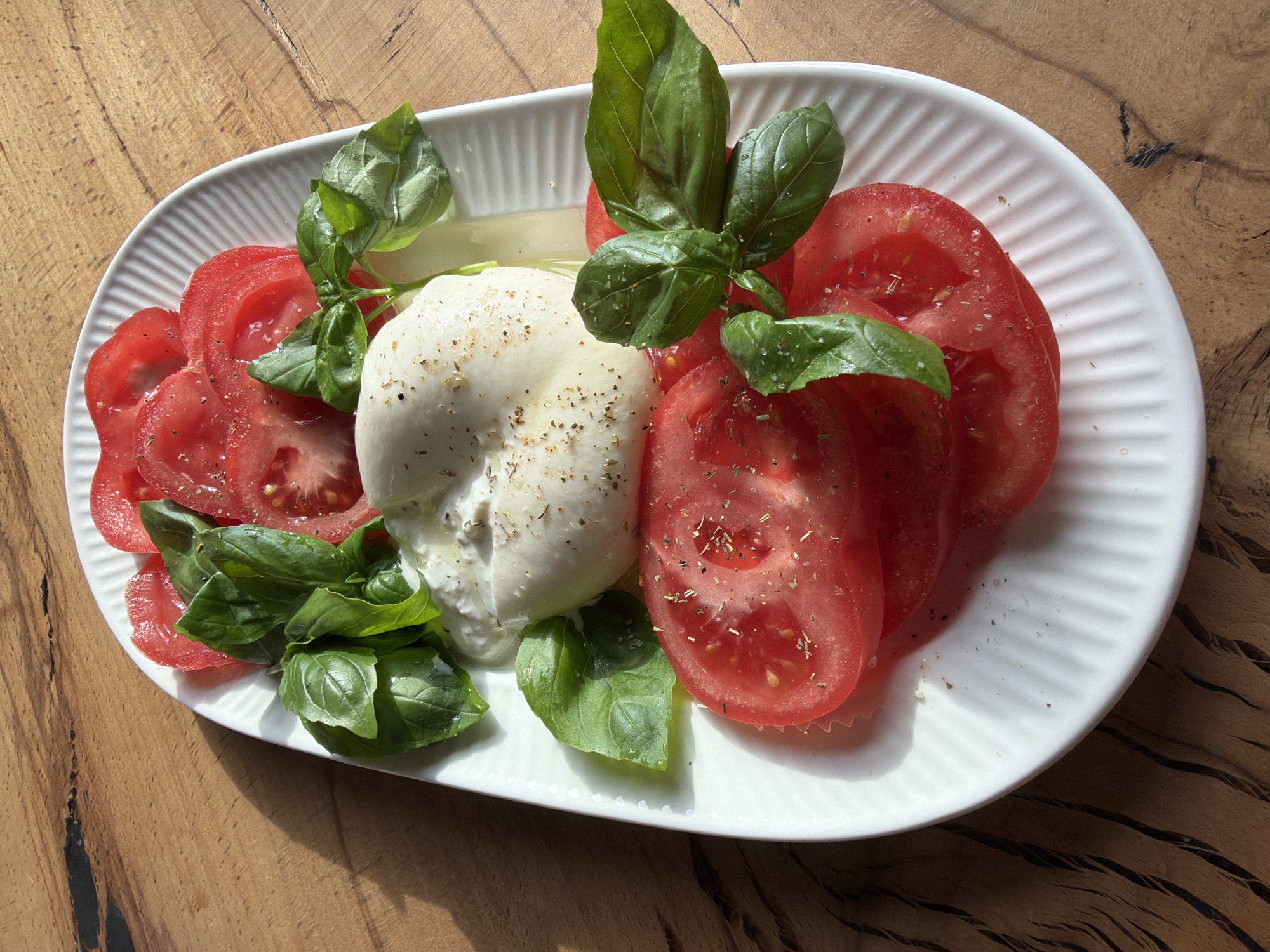 Caprese salad photographed in Mars, Russia