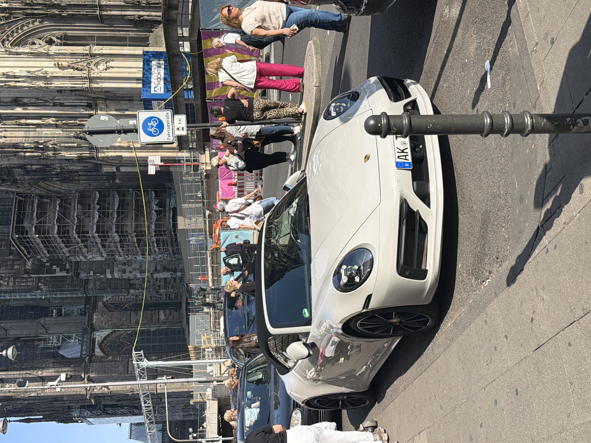 Cologne Cathedral spotted under scaffolding during renovation work
