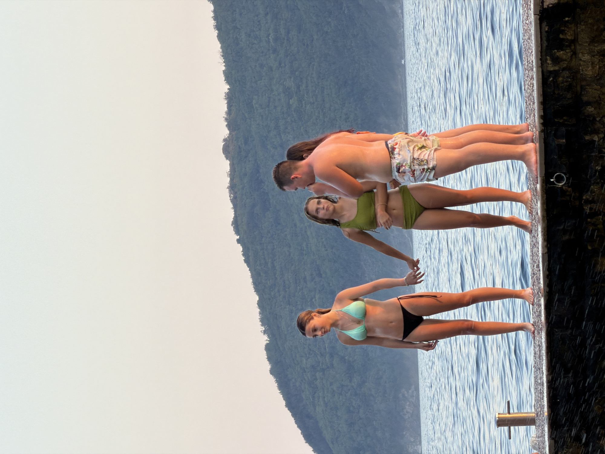 Sunset swim session on the Adriatic coast in Boreti