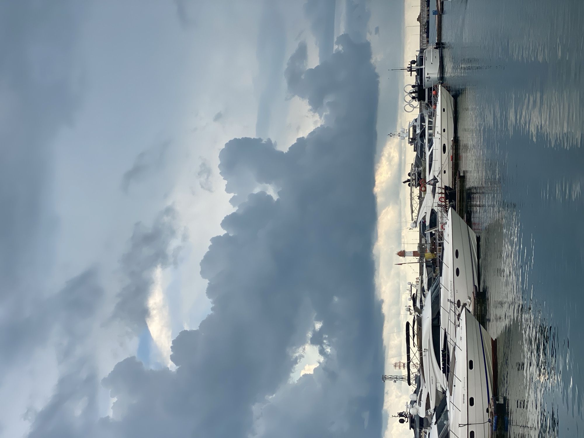 Sochi marina and city scenes on a cloudy afternoon
