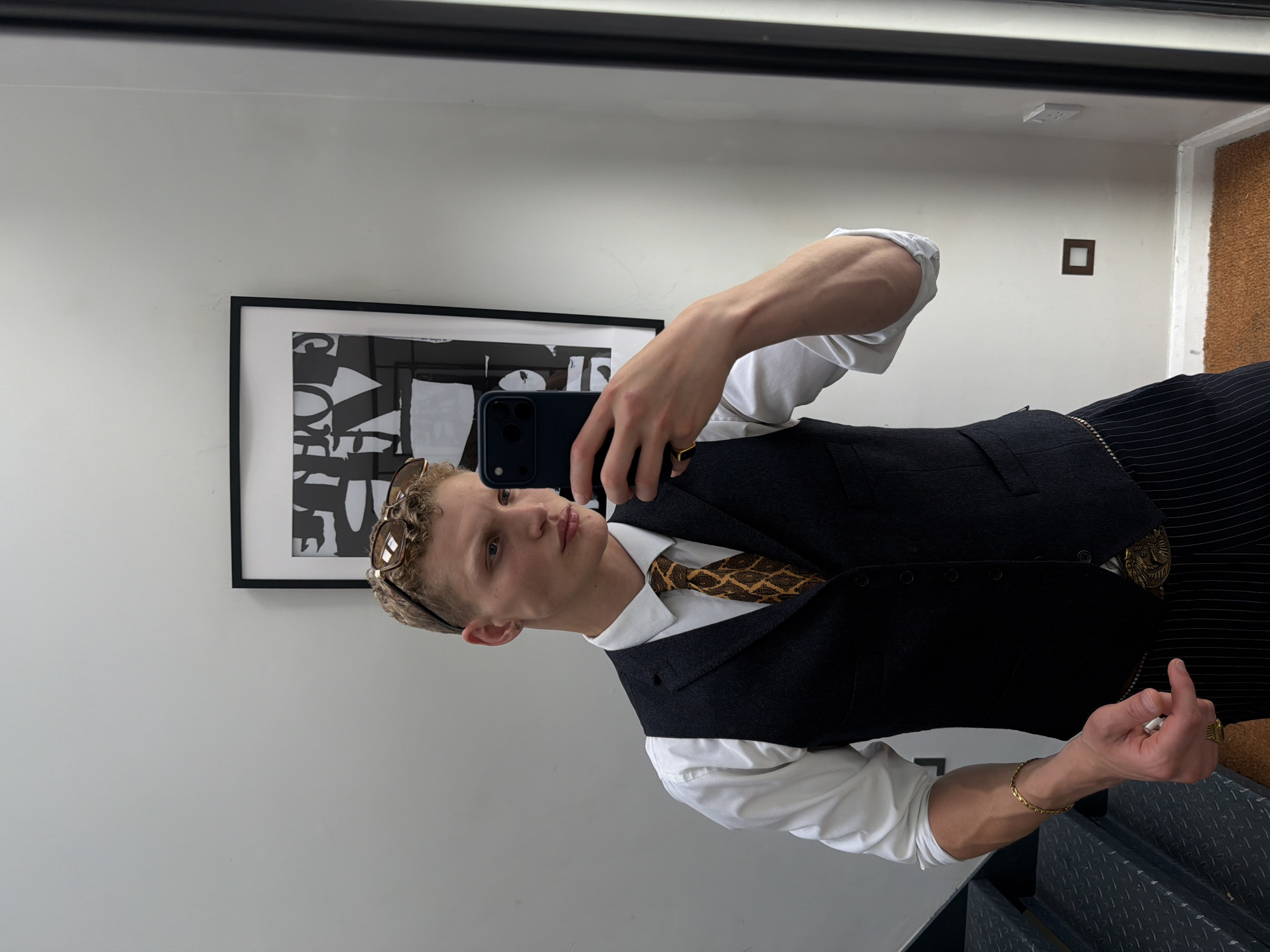 Mirror selfie in a dressed-up outfit, London