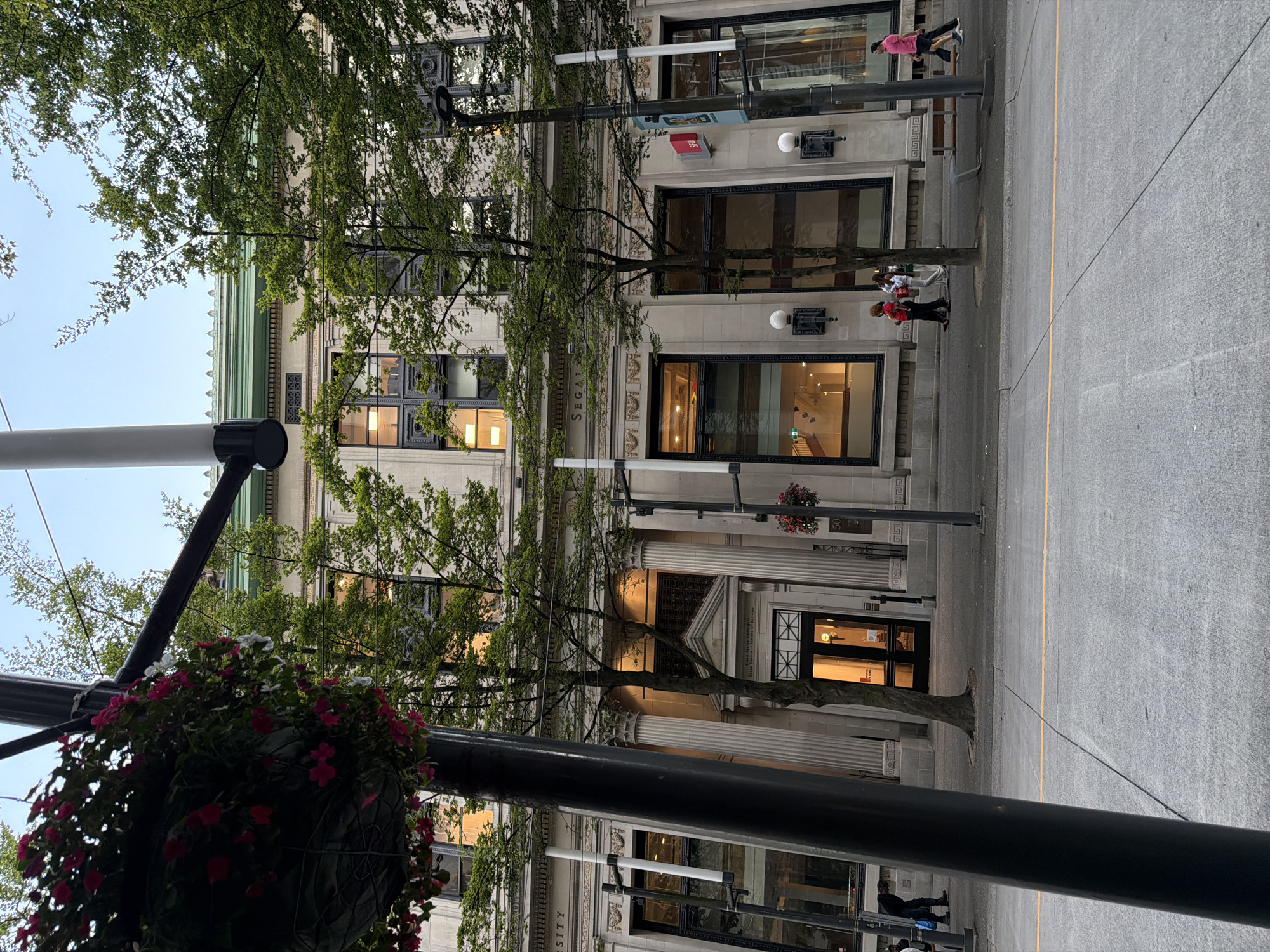 Downtown Vancouver streets, skyline, and snacks on a clear evening
