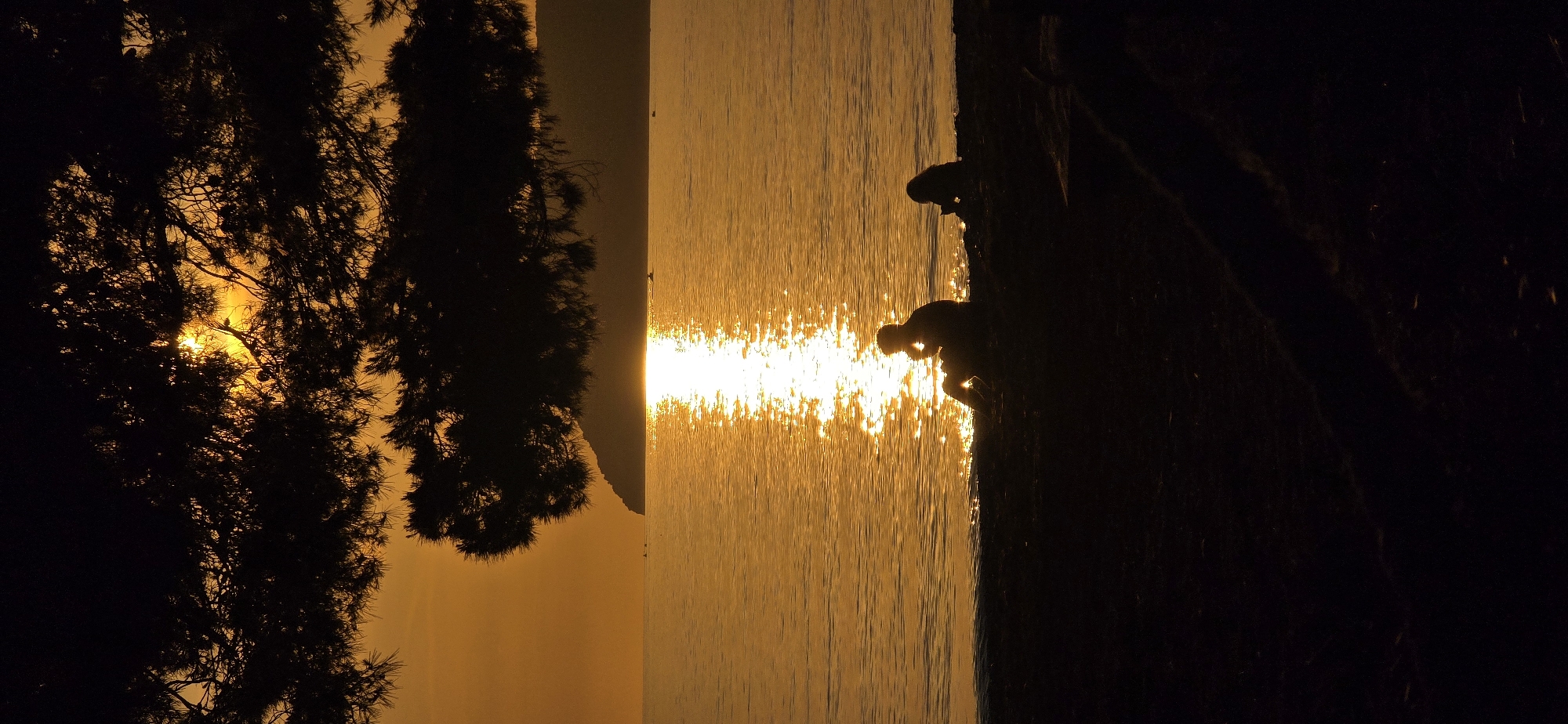 Sunset observed along Bar Montenegro coastline during evening hours