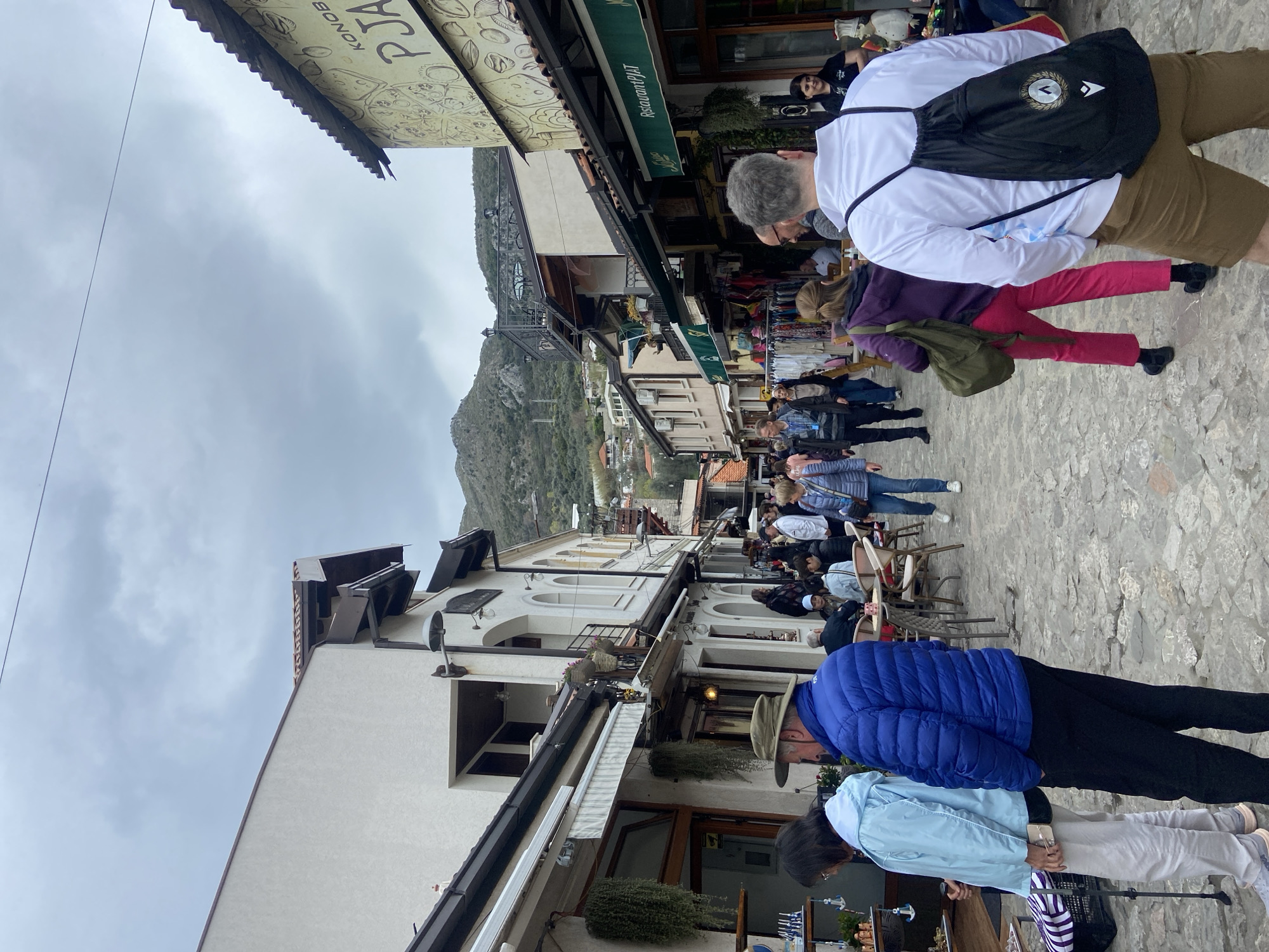 Tourist takes mirror selfie in Stari Bar, Montenegro