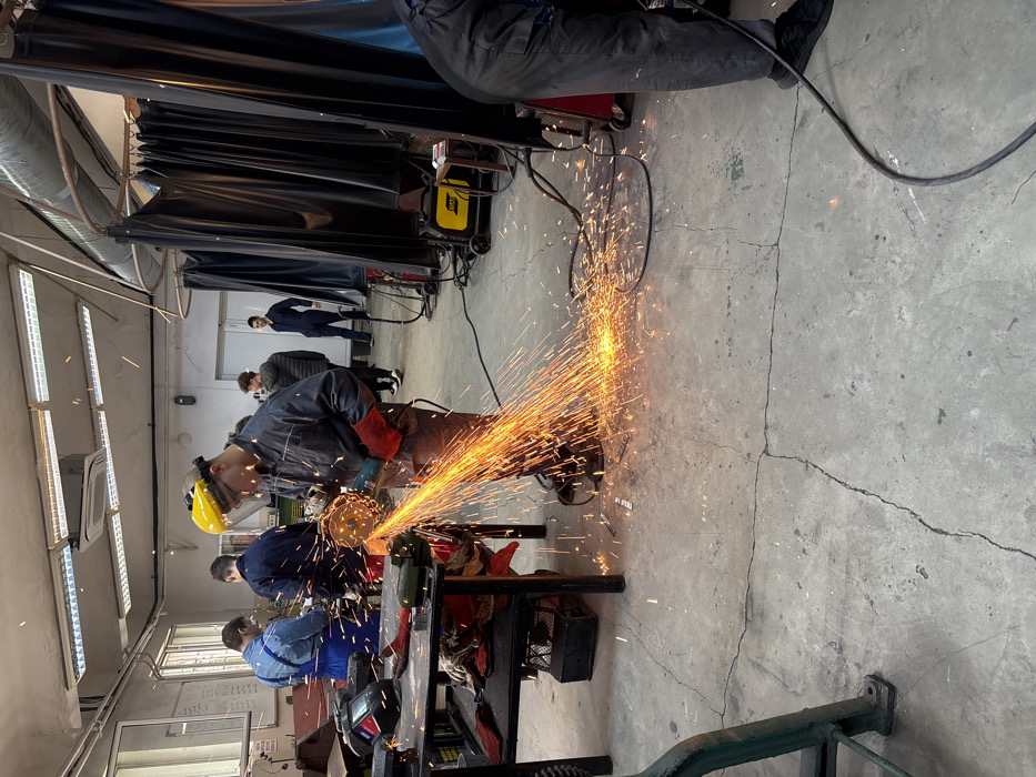 Metalworker operates equipment at training facility in Burgas
