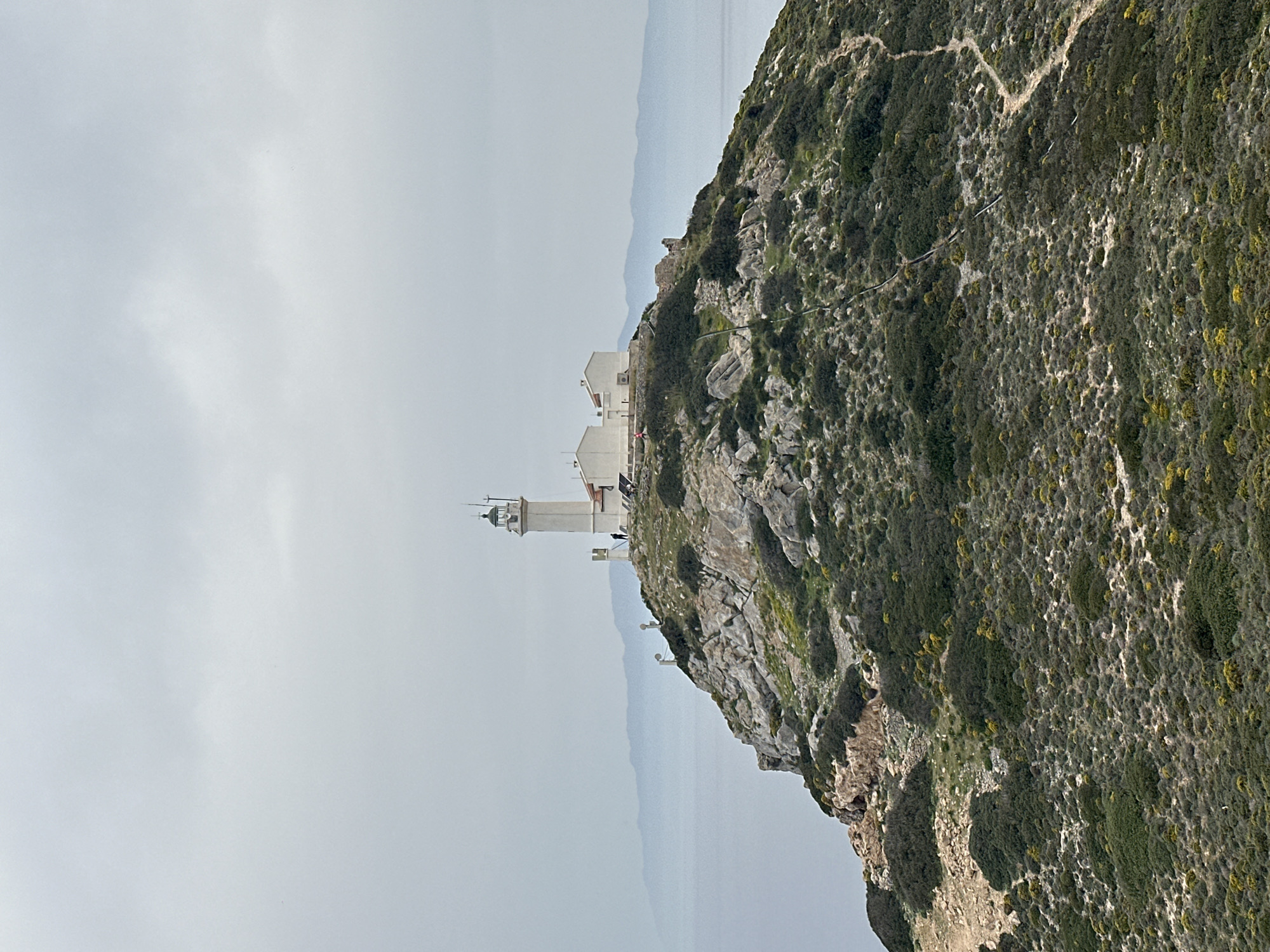 White lighthouse complex spotted on cliff in Datça, Turkey