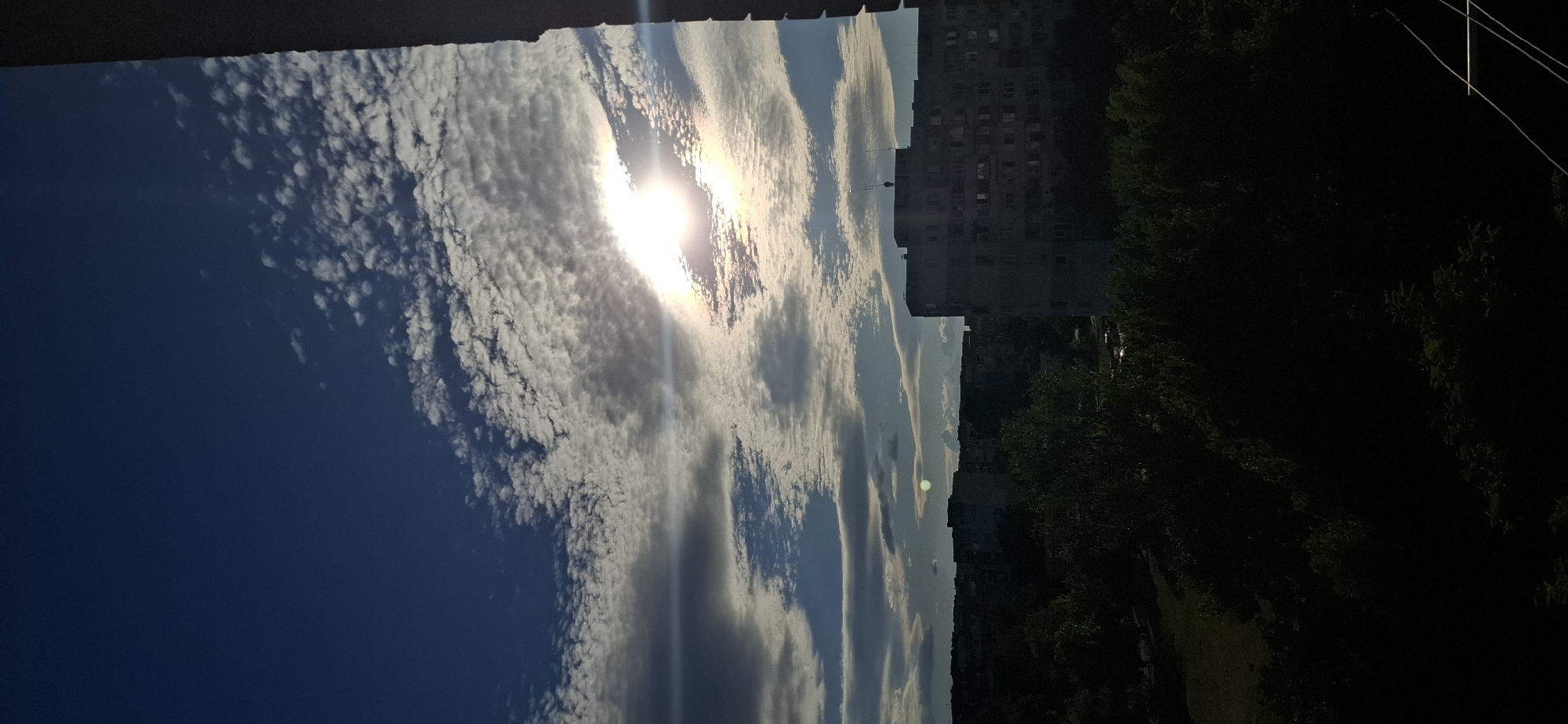 Sofia skyline and cloud patterns on a July afternoon
