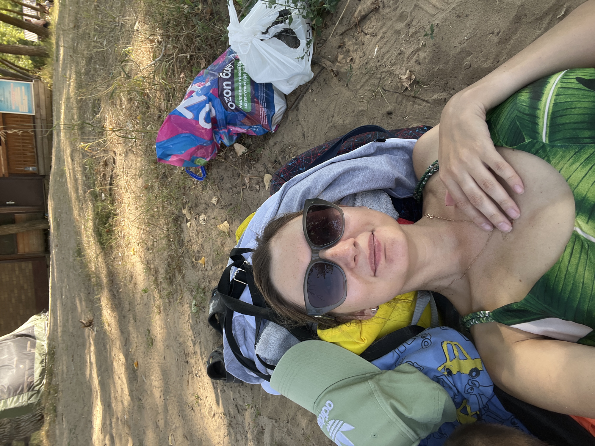 Crowded summer day at Kilyakovka's Volga river beach
