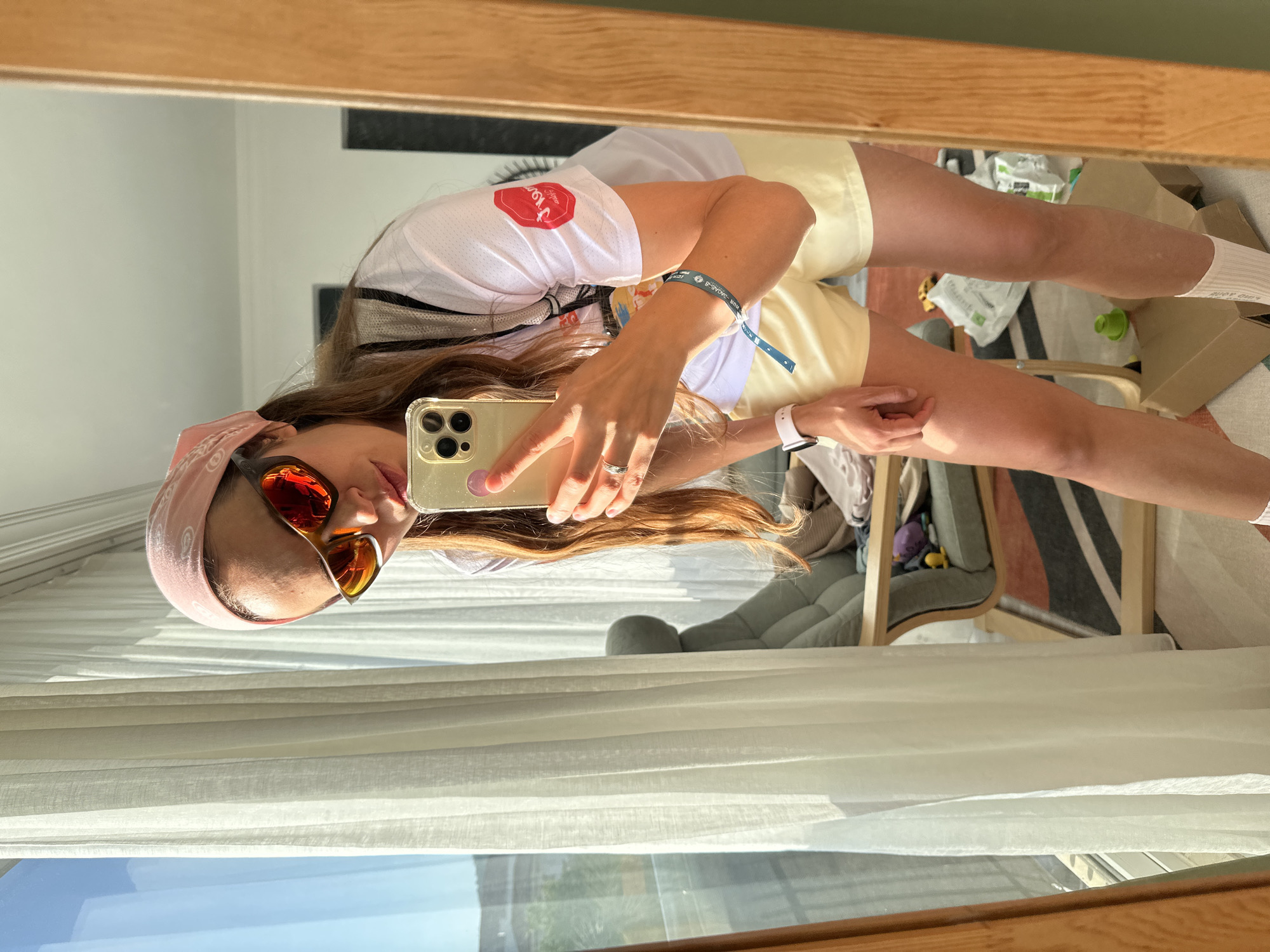 Woman Takes Mirror Selfie in Colorful Outfit in Fethiye