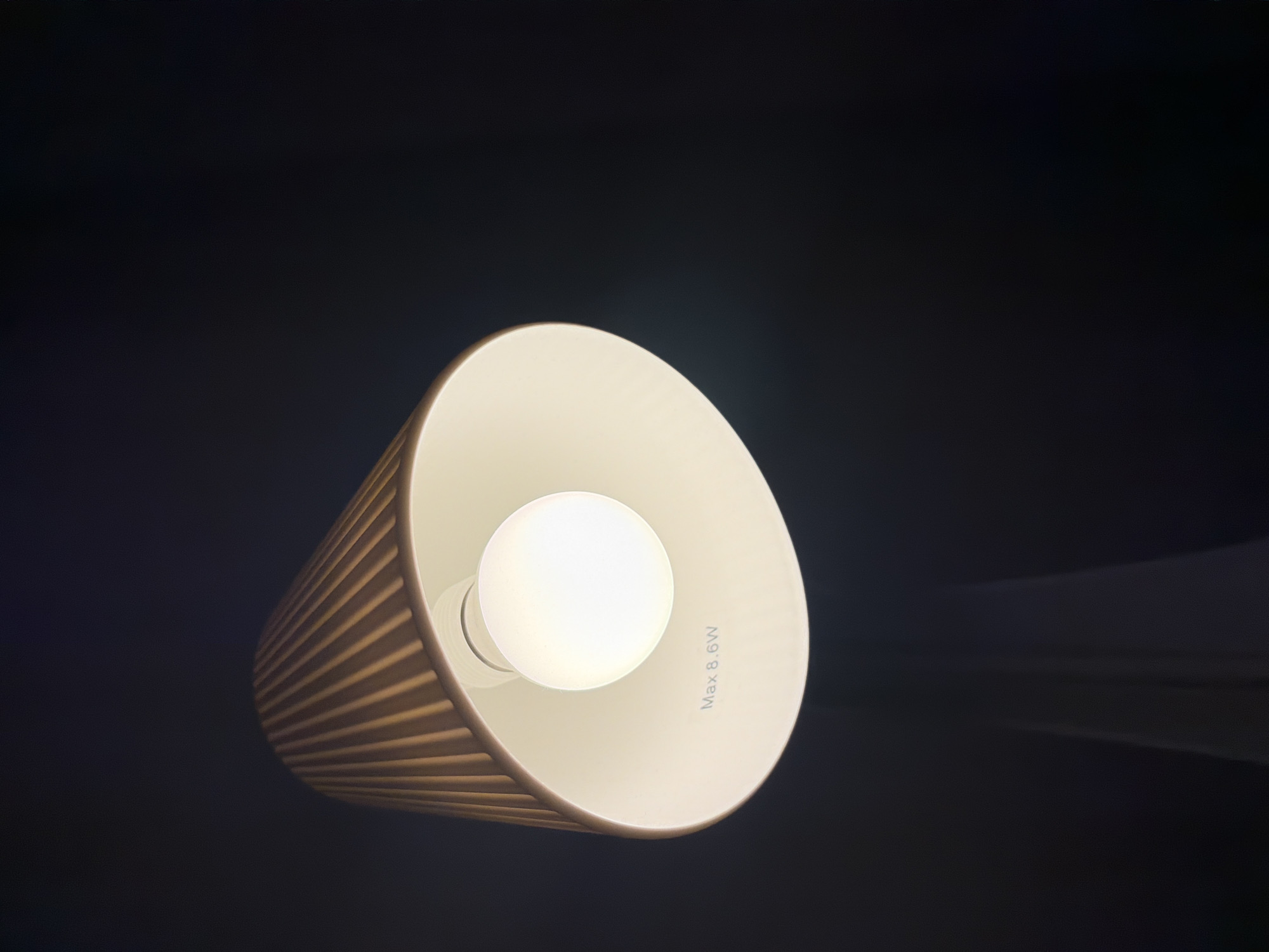 Energy-efficient lamp documented in Madrid evening lighting
