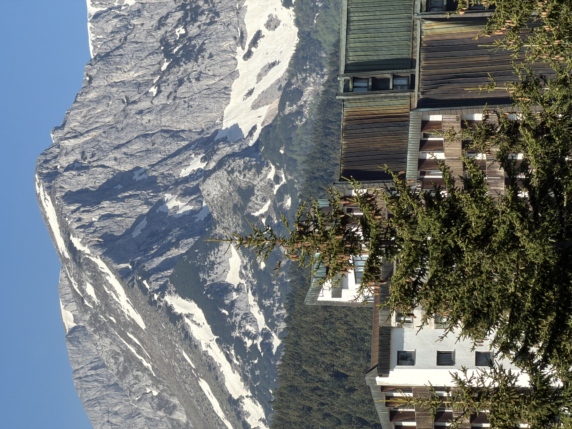 Morning mountain views captured in Žabljak, Montenegro residential area