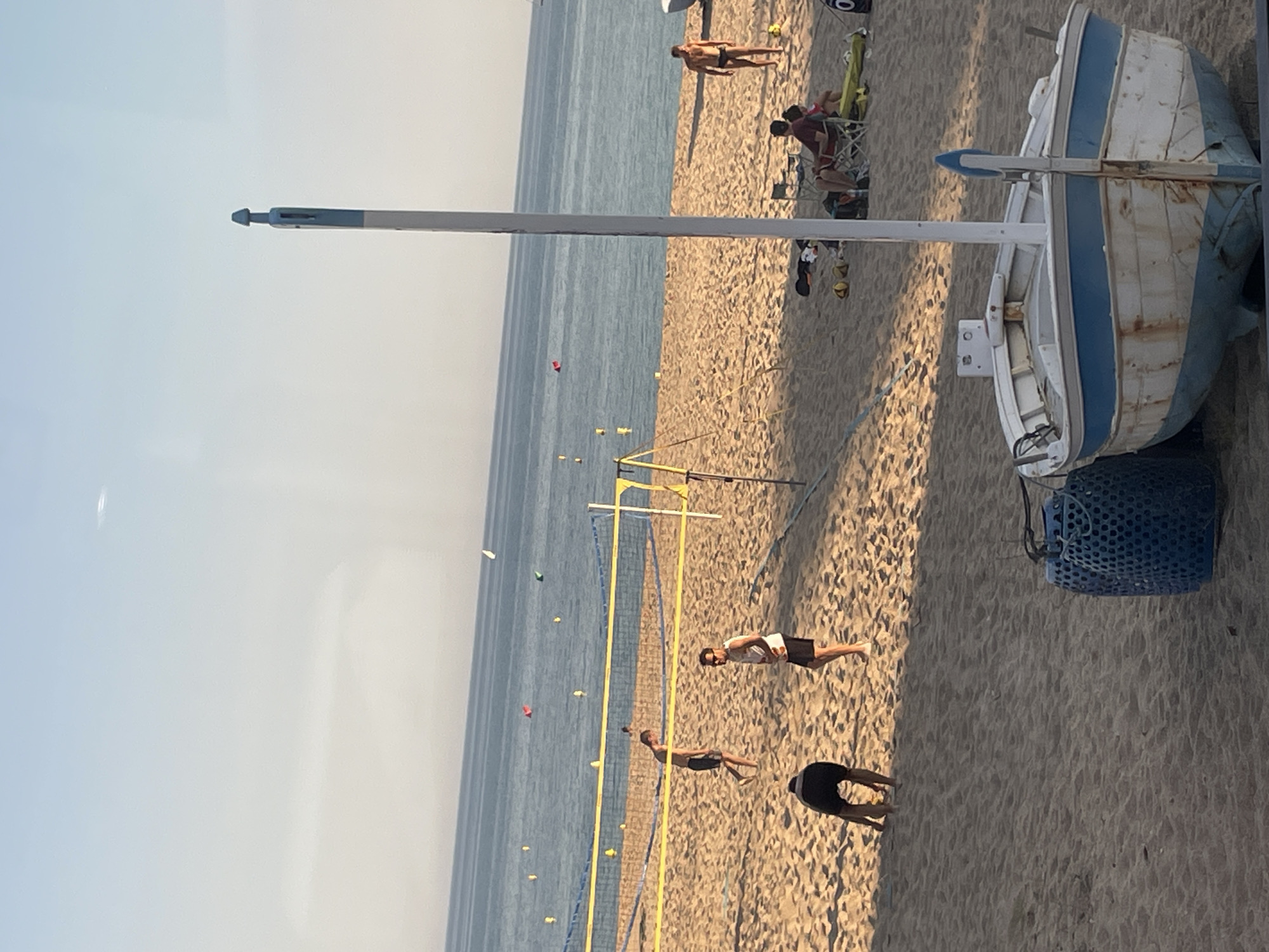 Beach volleyball game played in Sant Pol De Mar