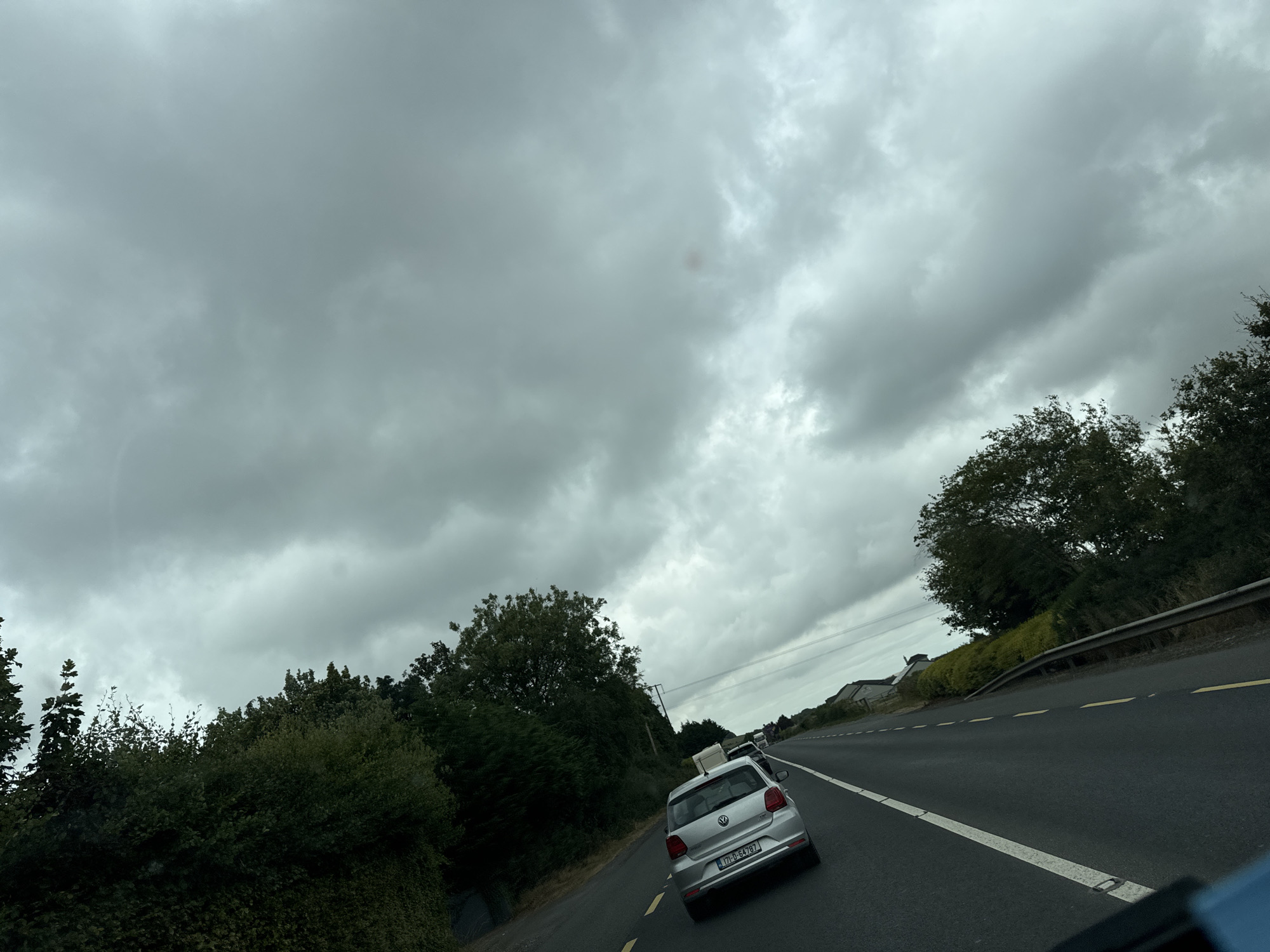 Overcast highway near Slieverue, heading toward Rosslare and Wexford
