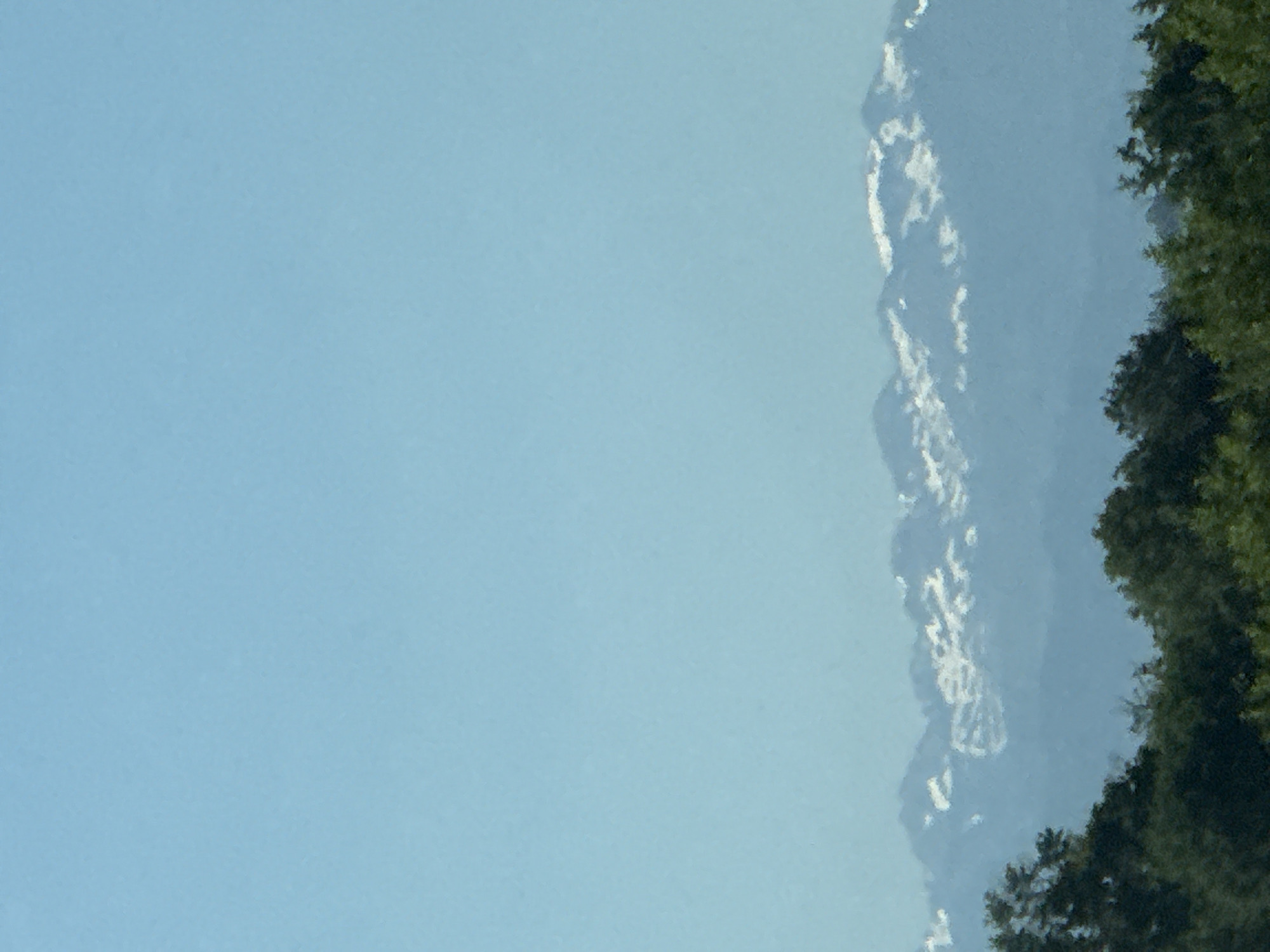 Hazy mountain landscape observed in Saint-Élix-le-Château, France