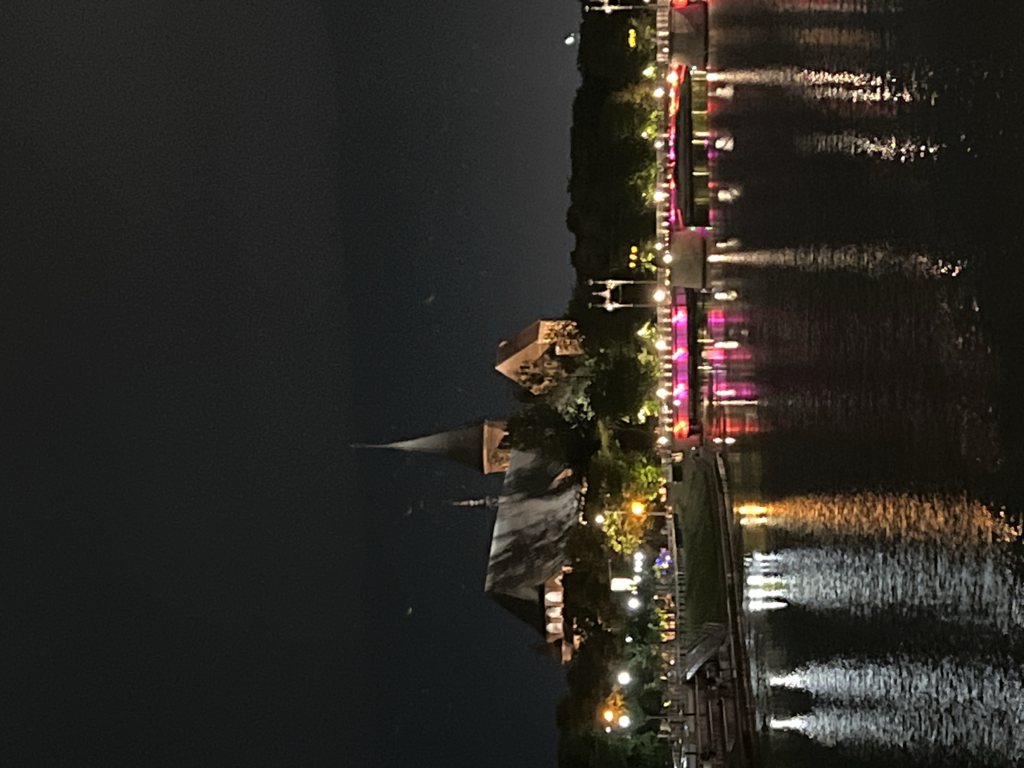 Nighttime stop near illuminated Königsberg Cathedral, Kaliningrad