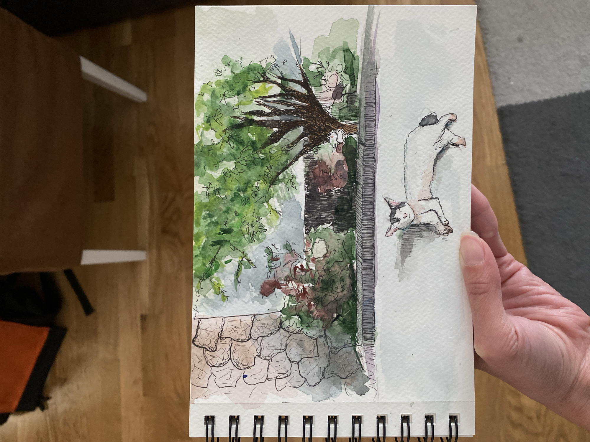 Artist documents afternoon through sketches, videos and casual moments