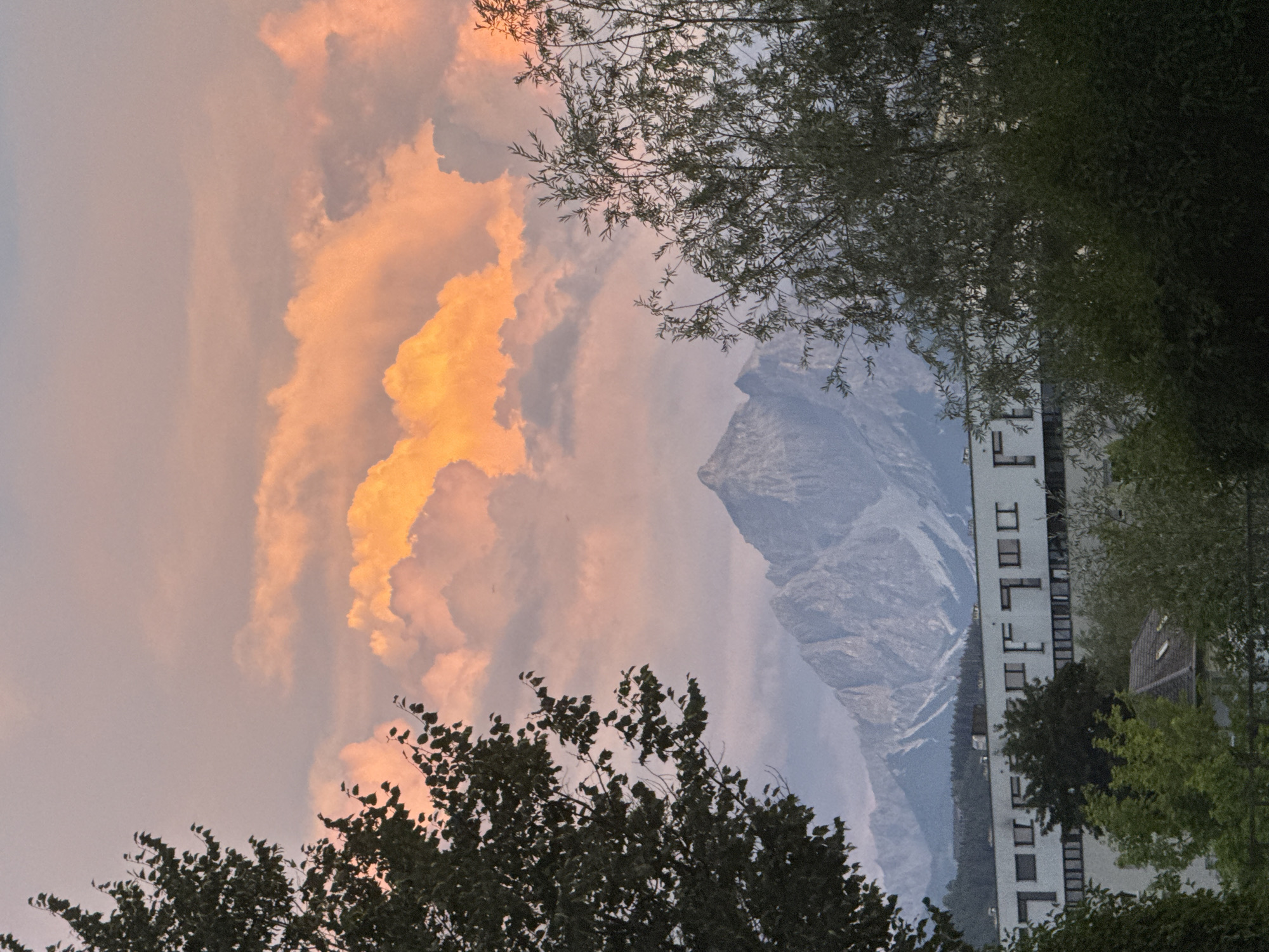 Nordkette mountains glow at sunset above Innsbruck