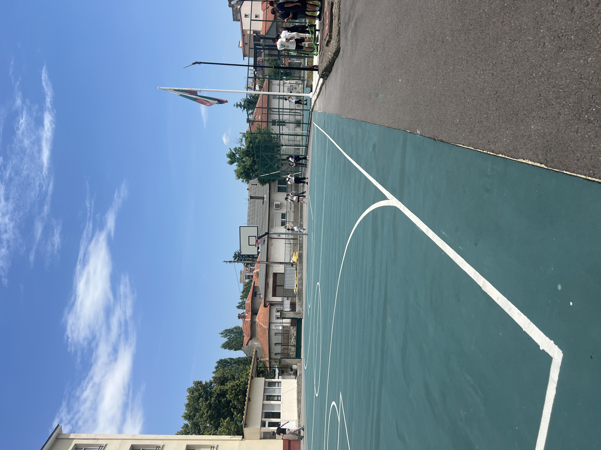 Morning scenes captured in Haskovo: basketball court, design work