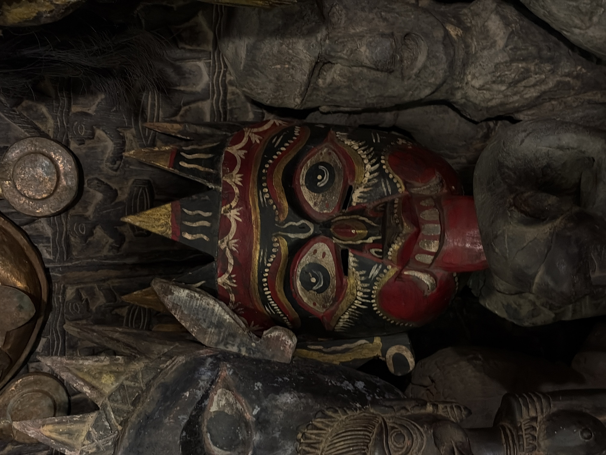Traditional Nepali crafts documented in Kathmandu market display