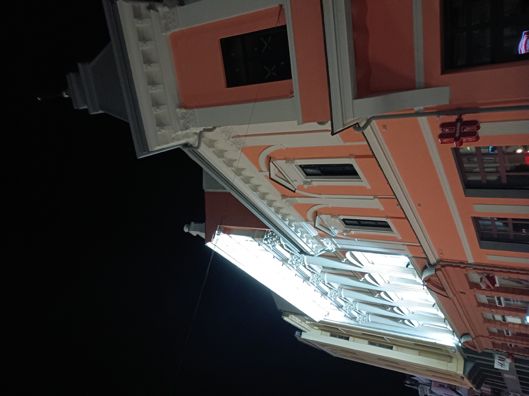Night stroll through Plovdiv's lit-up old town streets