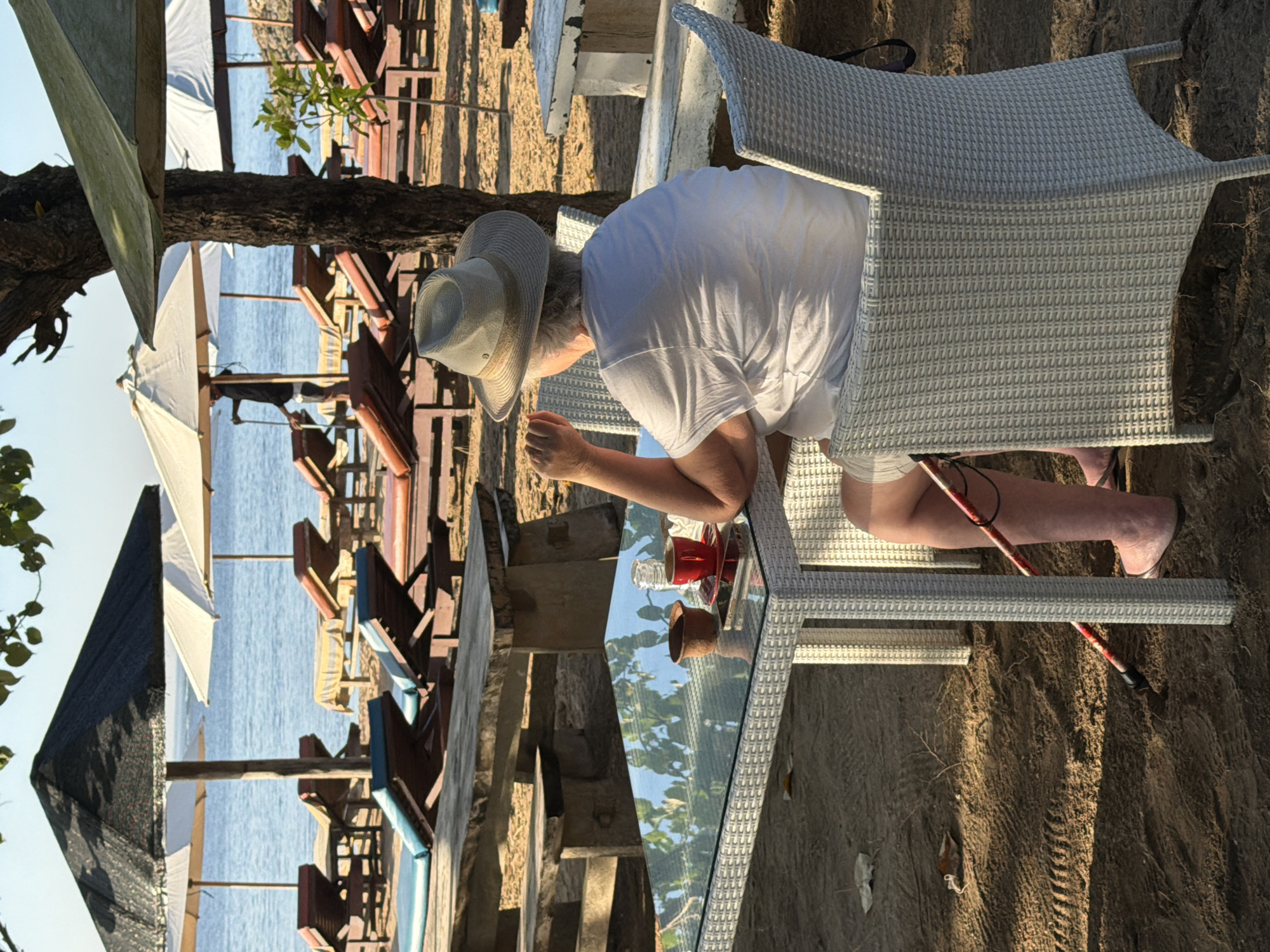 Lazy afternoon at a Denpasar beachside park and café strip
