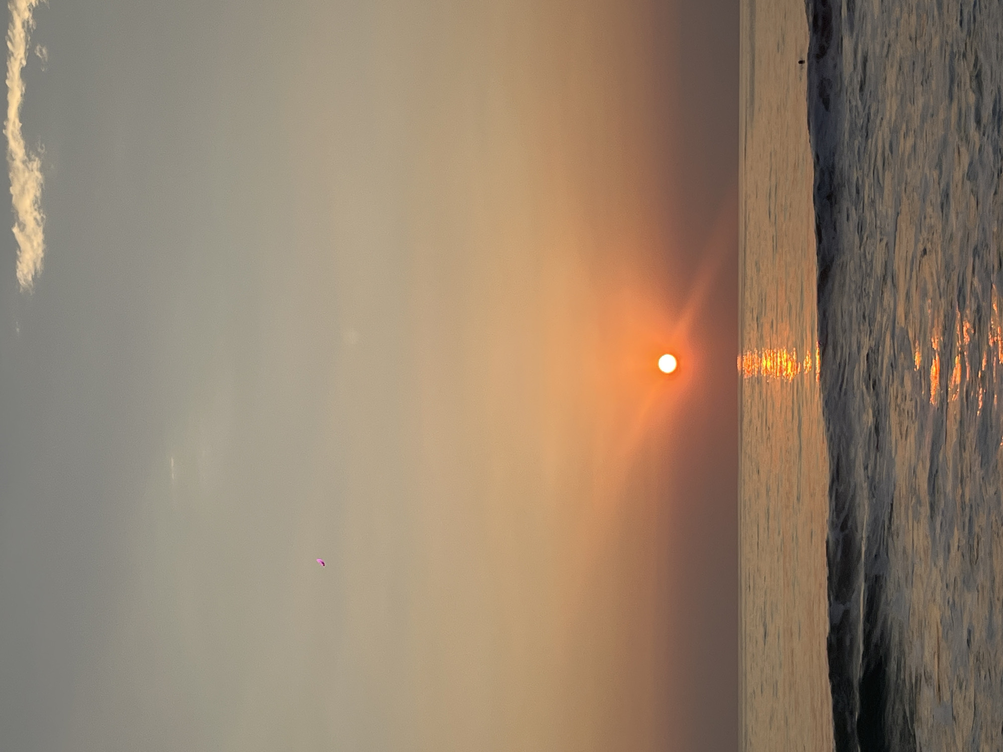 Sunset observed over ocean at Brisas de Zicatela, Mexico