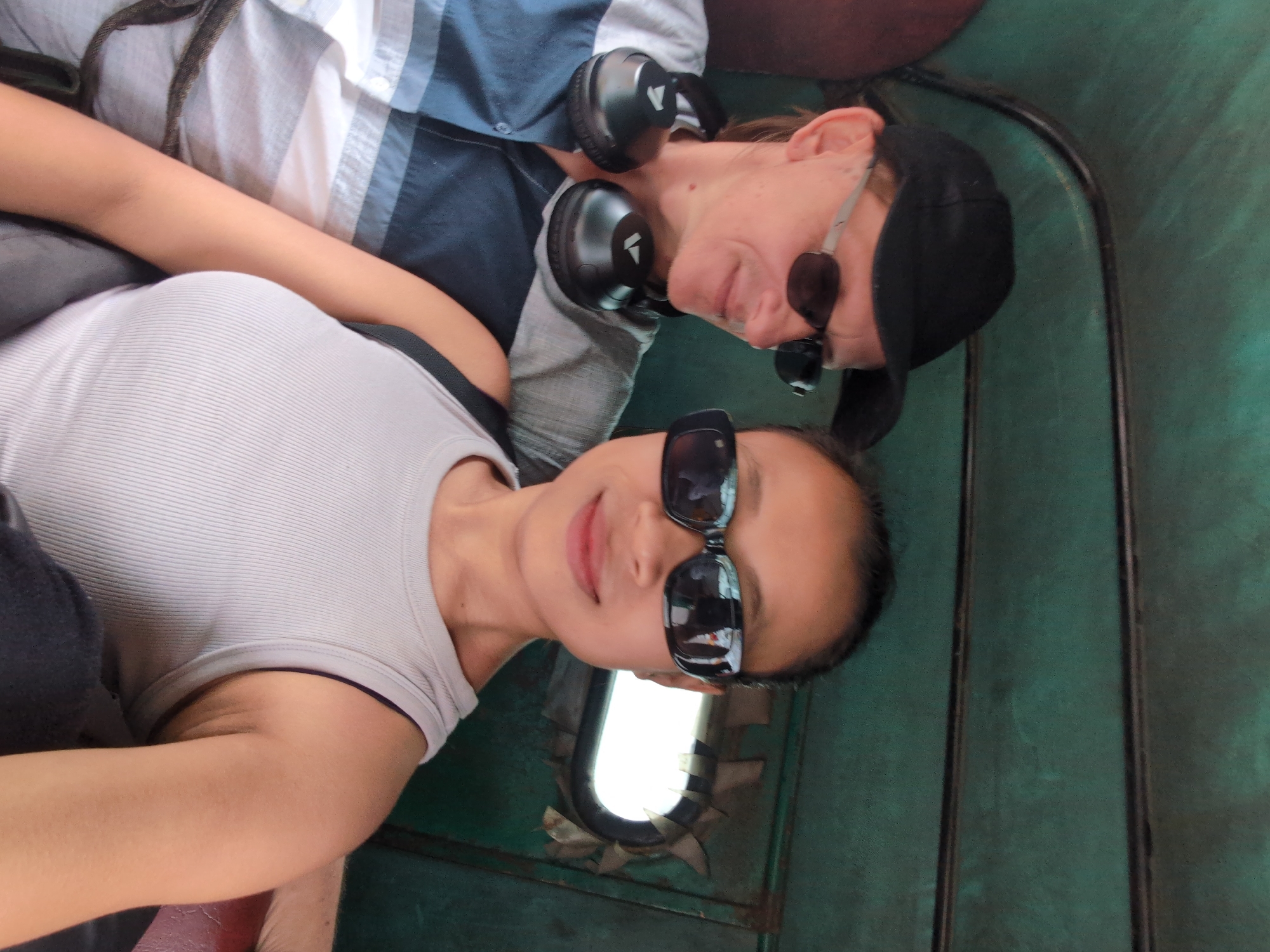 Selfie inside a Delhi auto-rickshaw on a summer morning