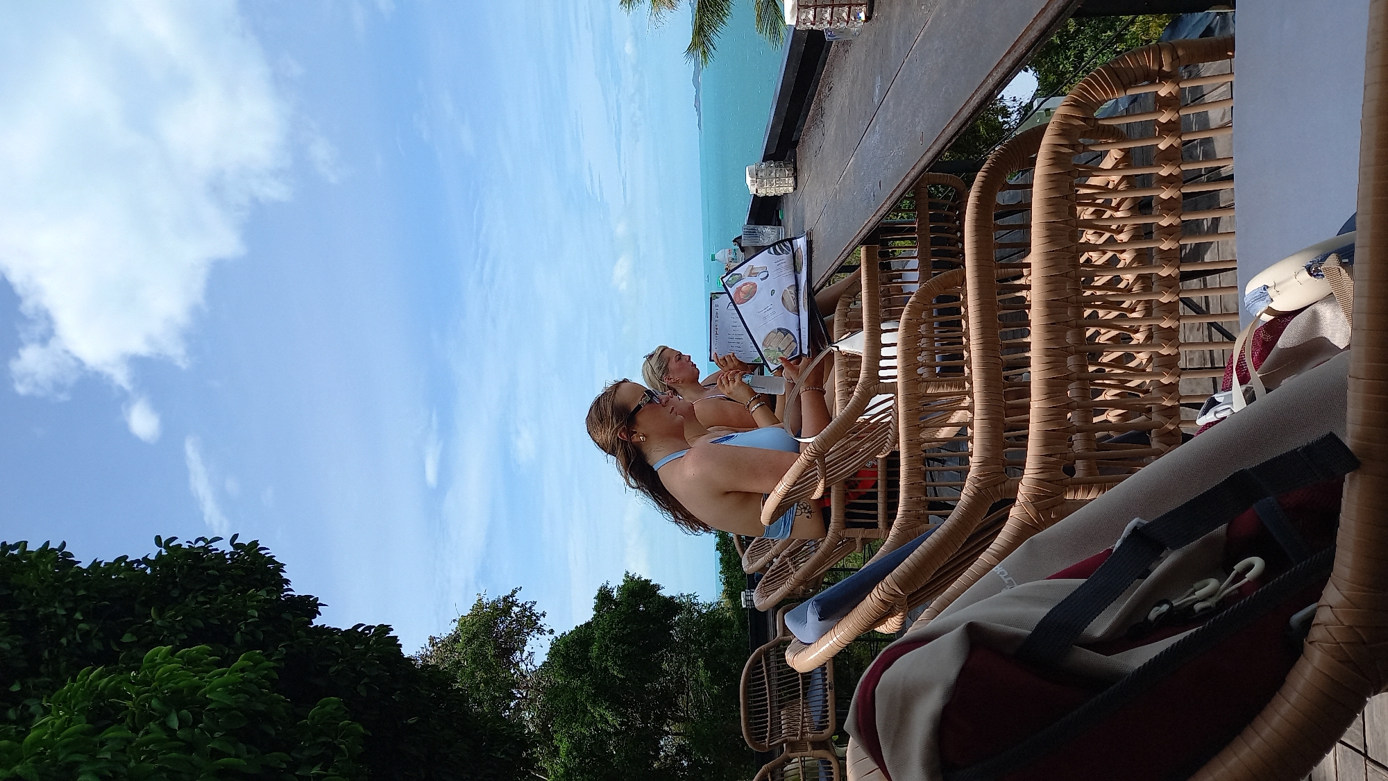 Oceanview café dining on Ko Pha-ngan's hillside coast