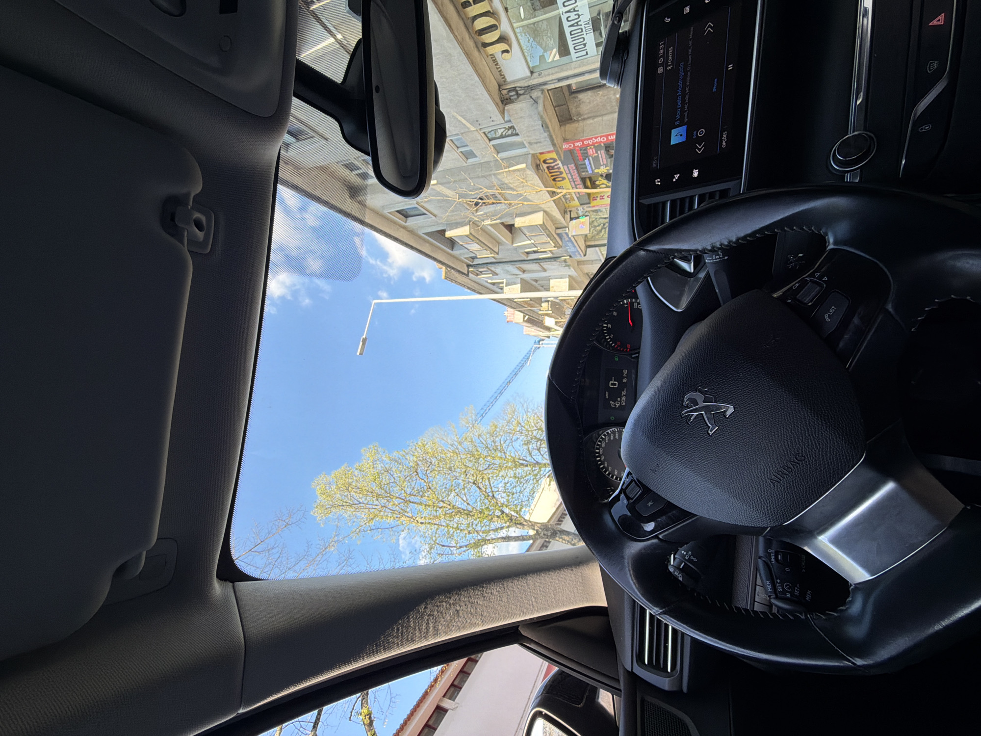 Evening scenes from car interior and soccer field in Vila Real