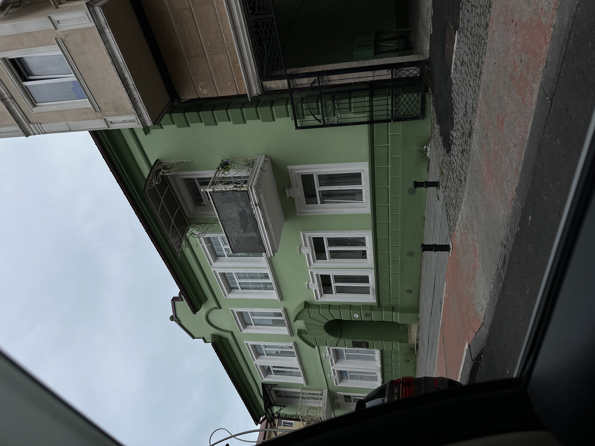 Street scenes captured during vehicle journey through Batumi, Georgia