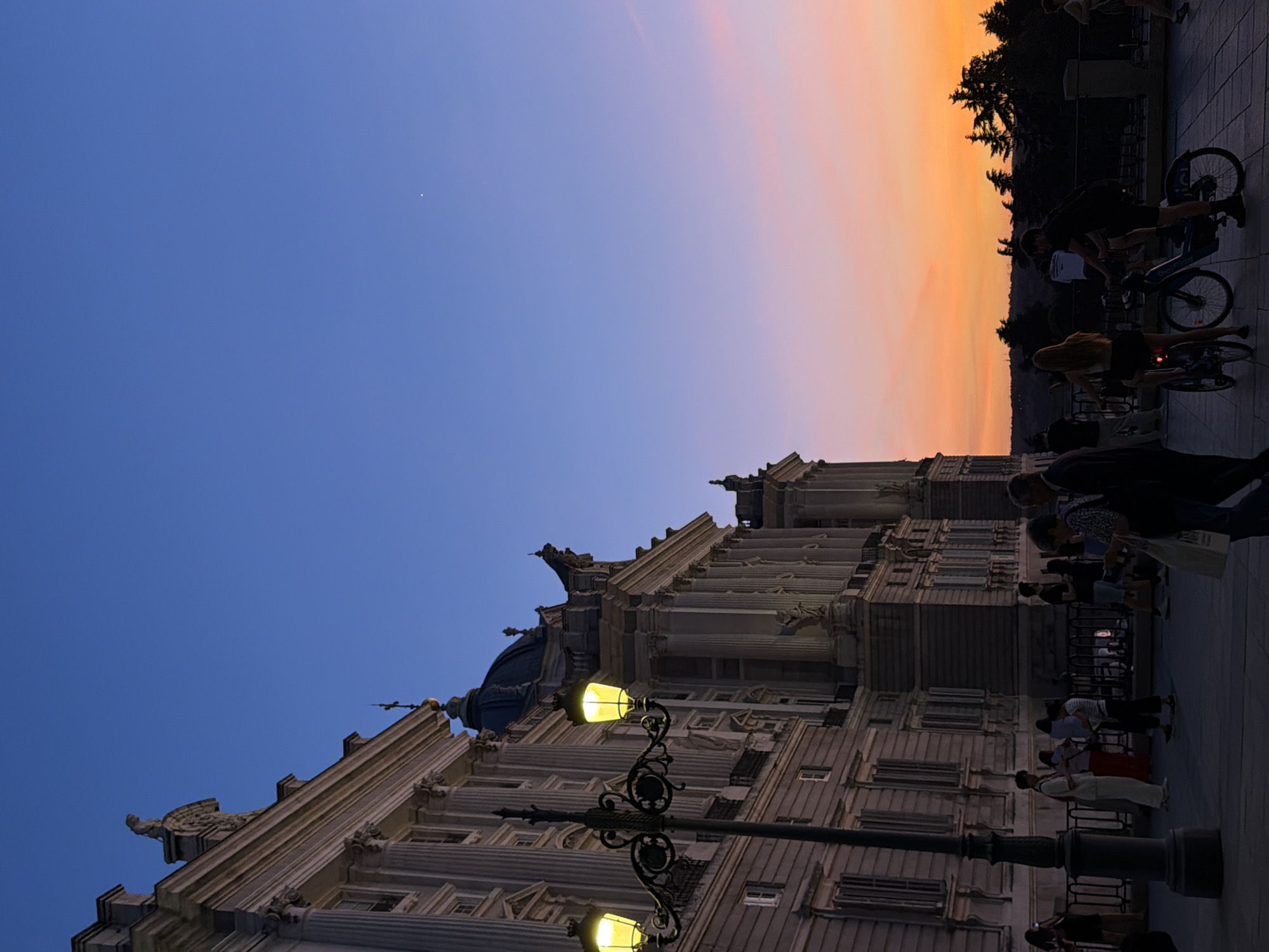 Evening sunset documented at Madrid's Royal Palace