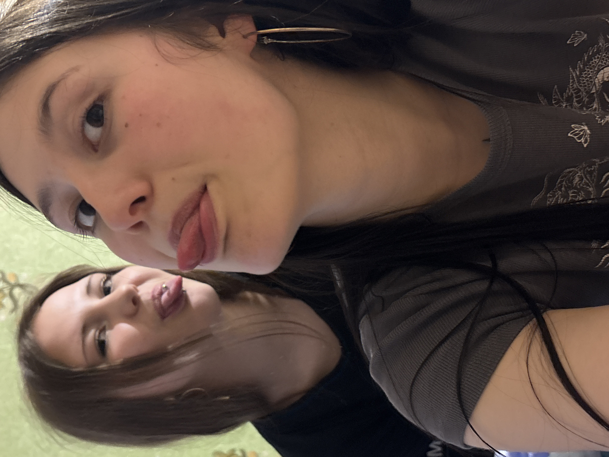 Two women pose for photo in Foki, Russia