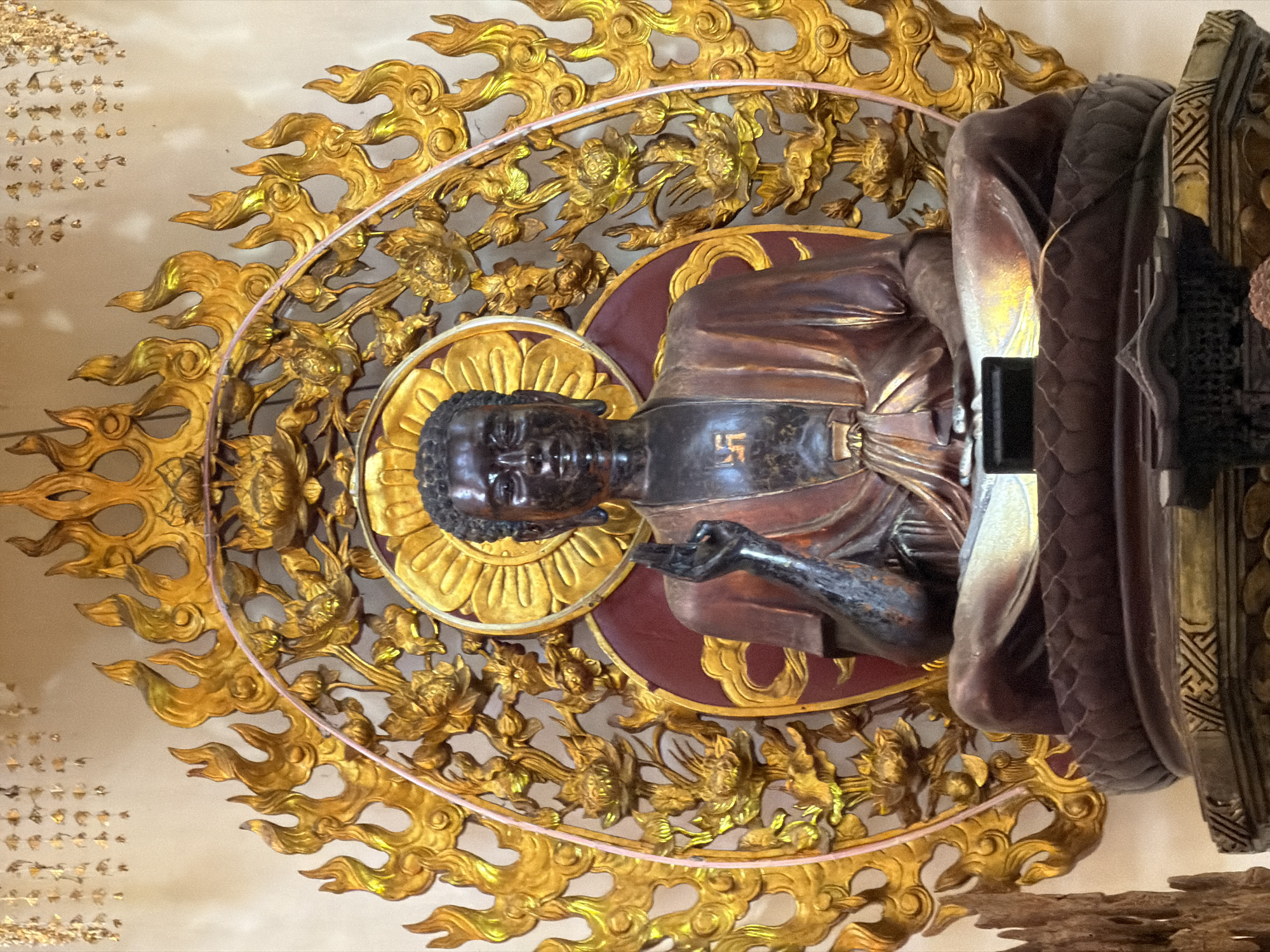 Morning temple visit documented in Nha Trang Buddhist shrine