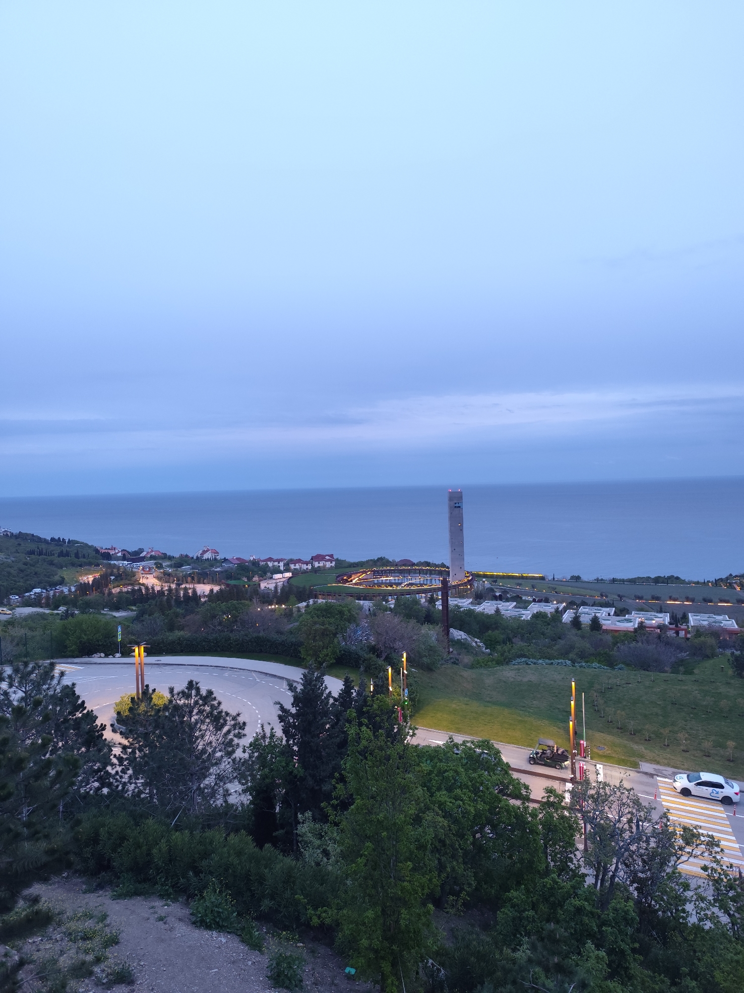 Twilight coastal scenes documented in Simeiz, Ukraine