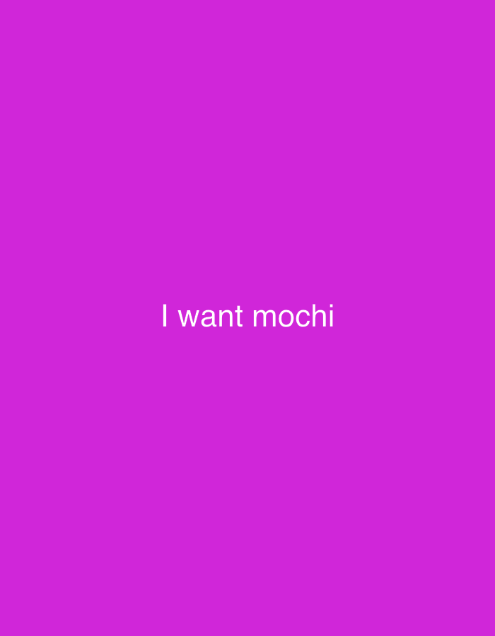 London witness captures magenta "I want mochi" text image