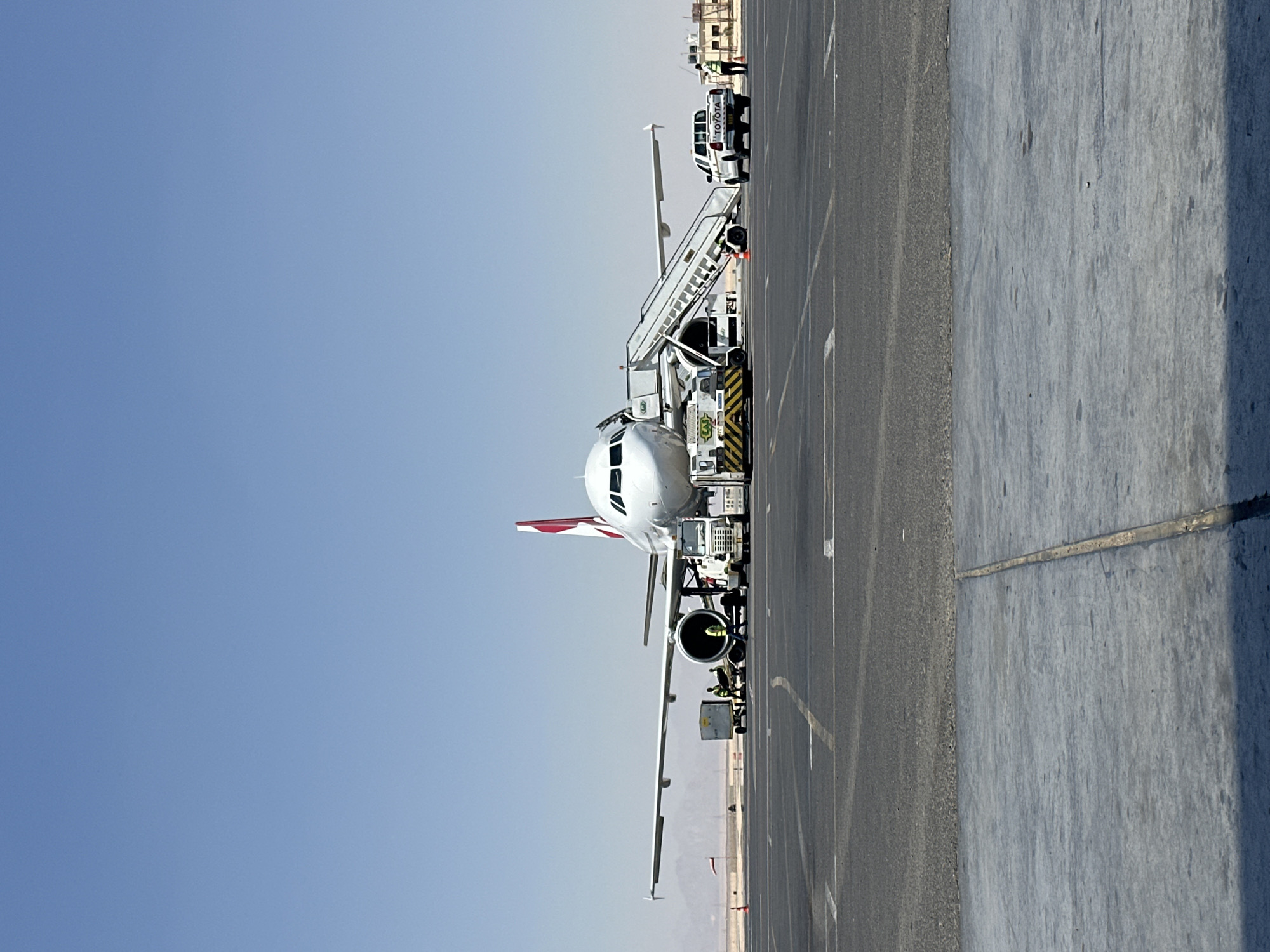Passenger aircraft parked at Al Hadaba airport, Egypt