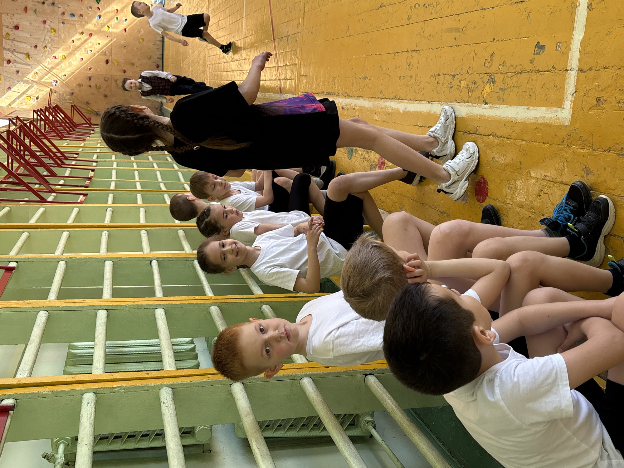 Children participate in PE class at Izhevsk gymnasium