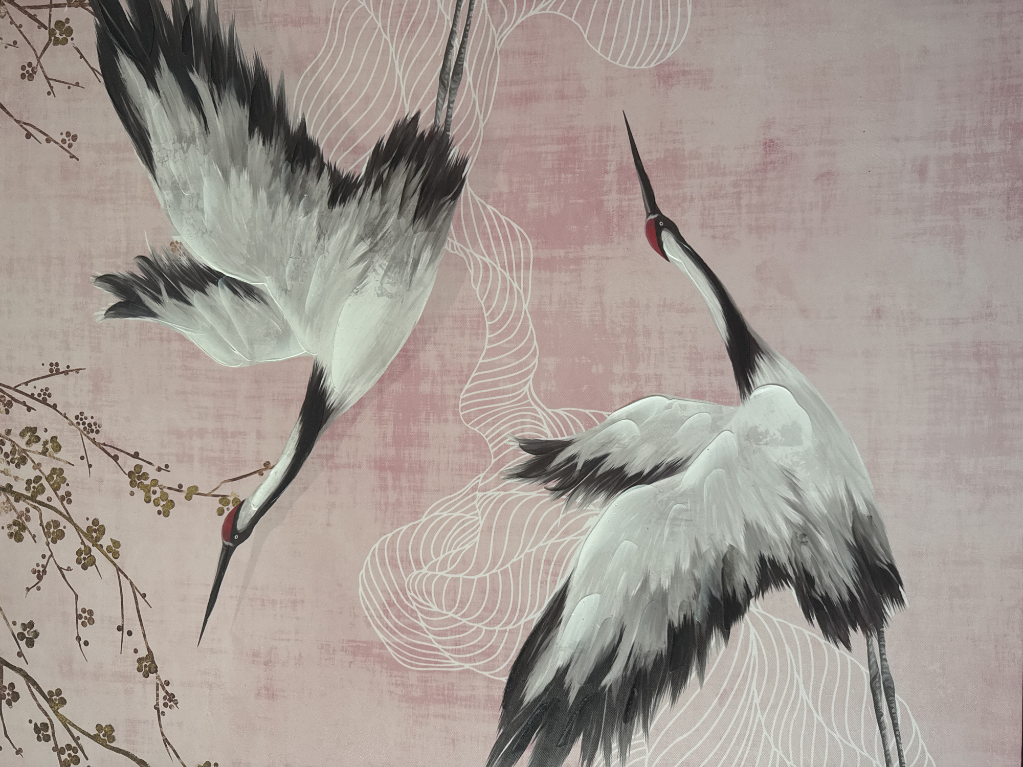 Art documentation captures crane painting and classical bust in Burgas