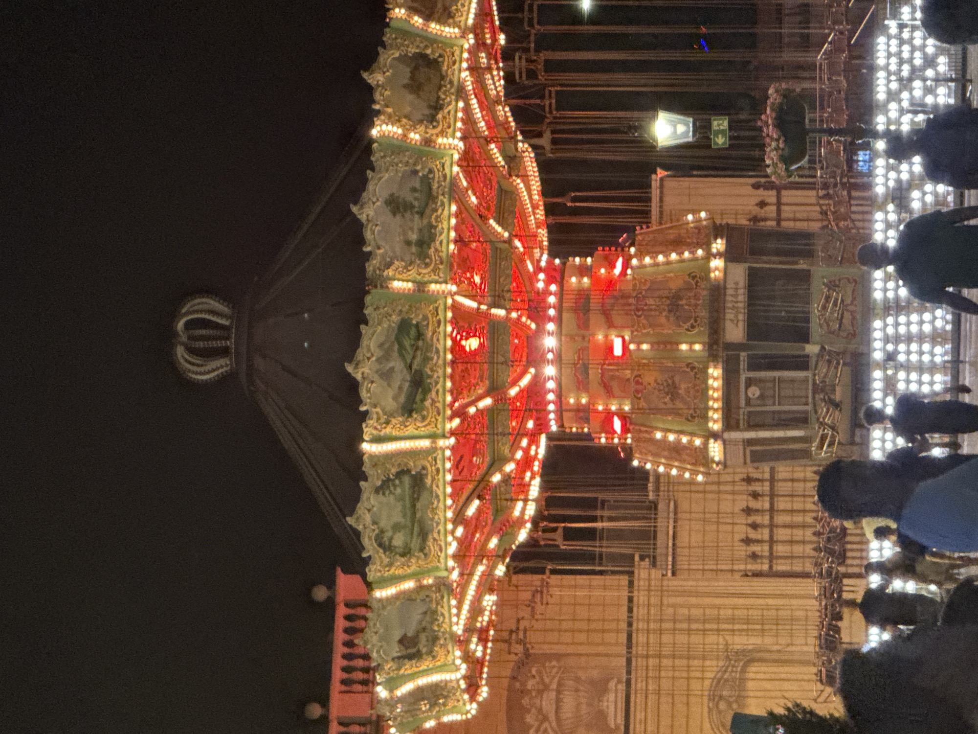A summer night at Vienna's Prater, rides fully lit.