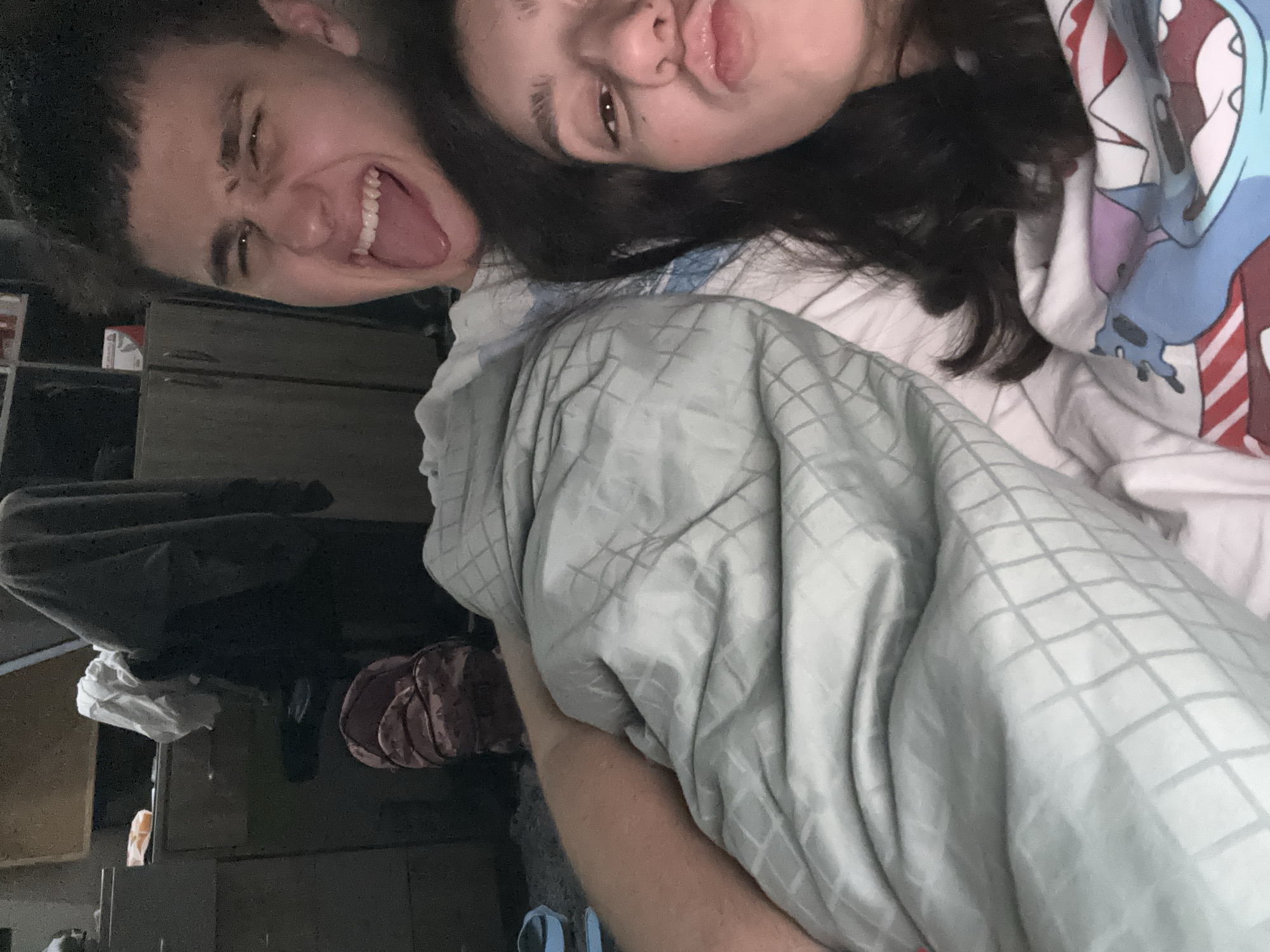 Couple takes bedroom selfies in Haskovo, Bulgaria