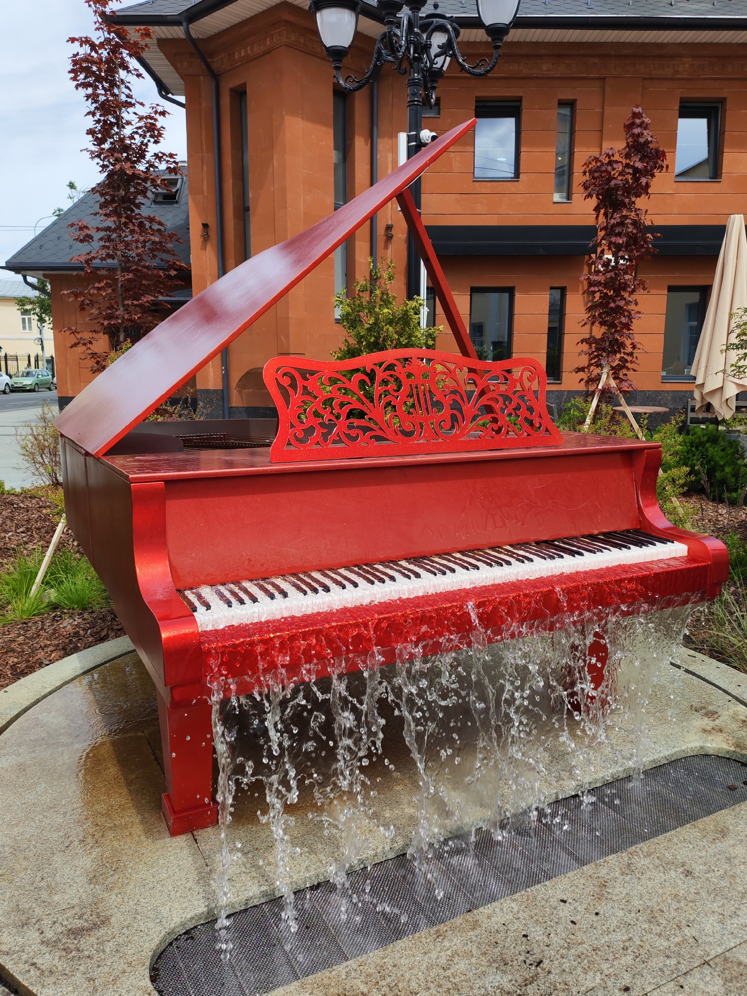 Yaroslavl's music-themed street art district on a summer morning