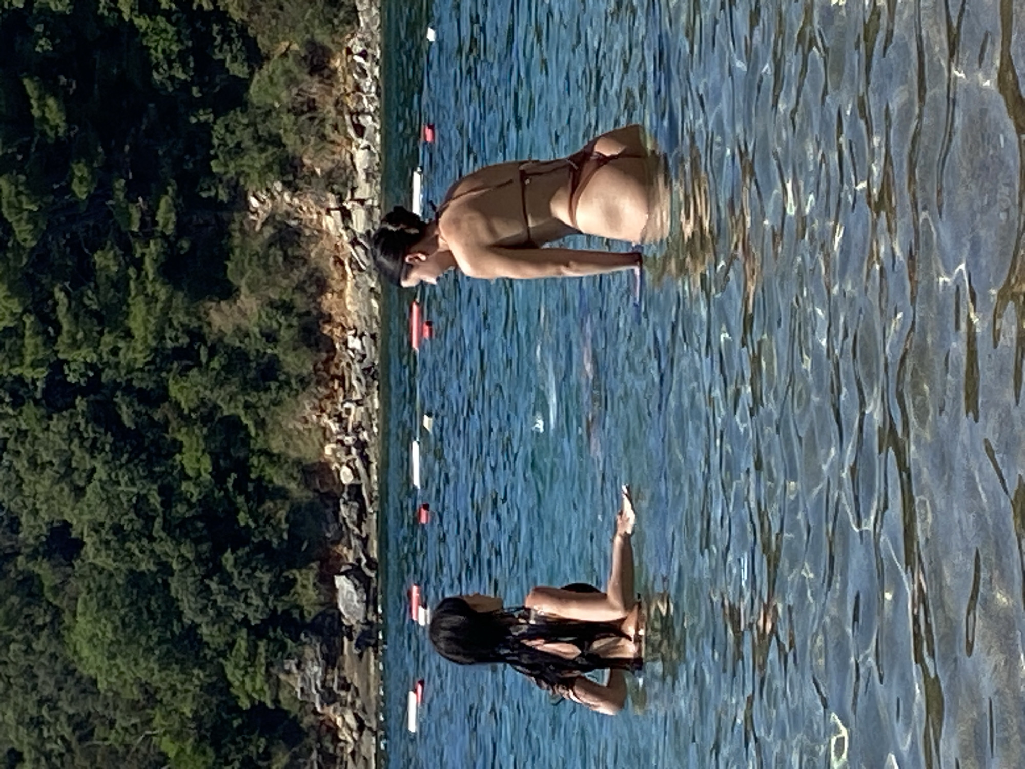 Sunny morning swim and parasailing off the Budva coast