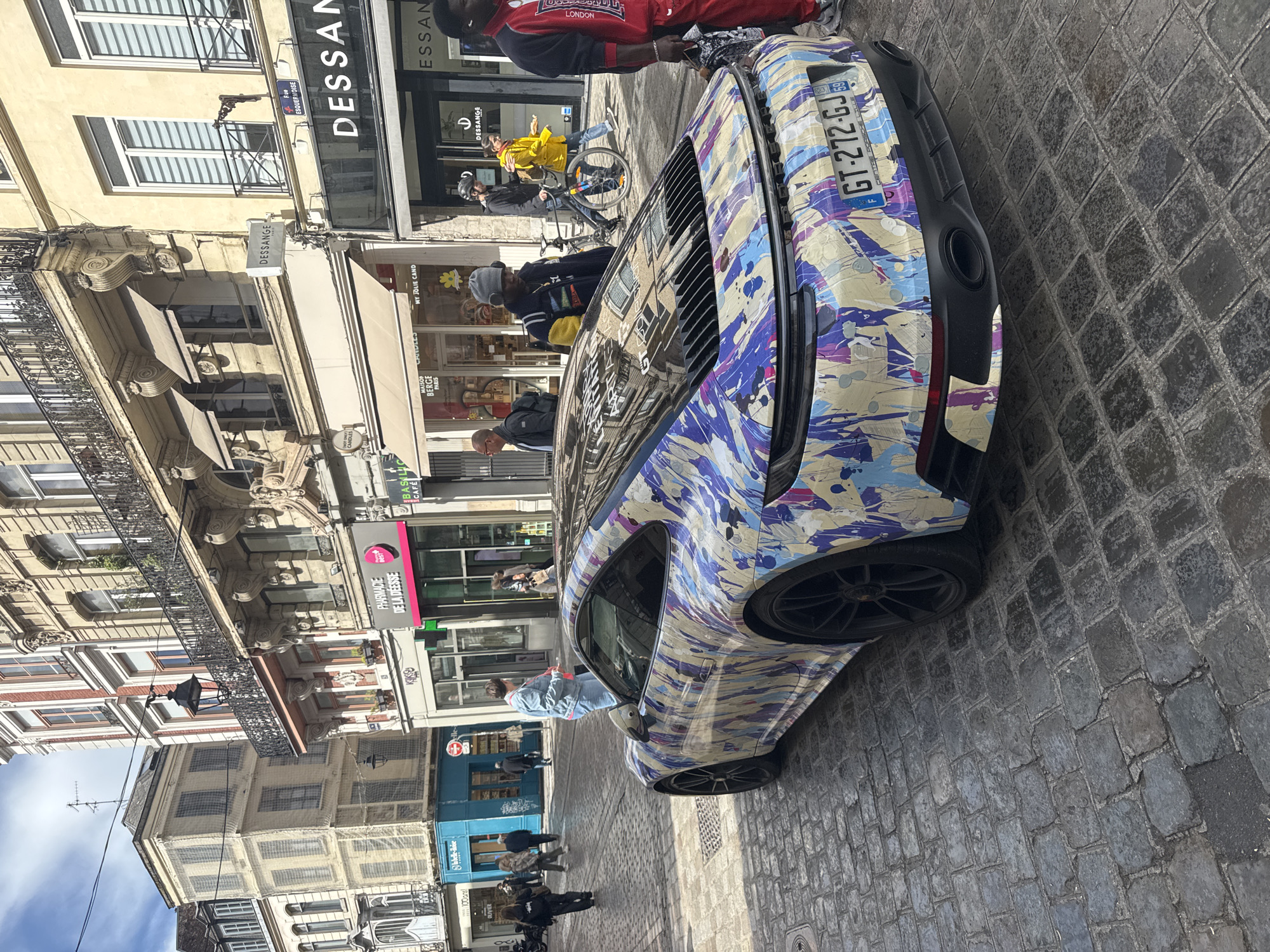 Colorful sports car spotted on historic Lille street