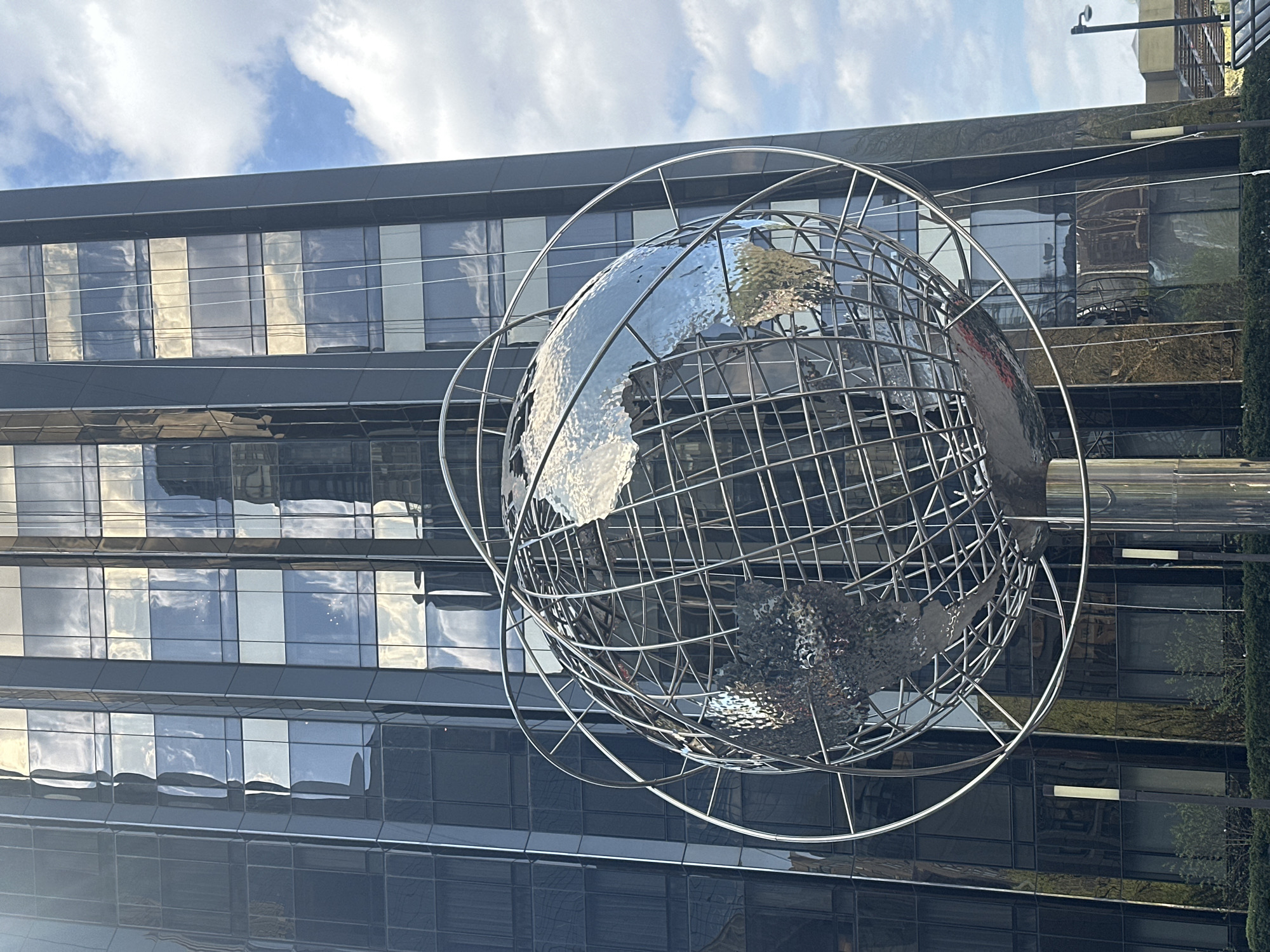 Columbus Circle Globe art installation observed in NYC