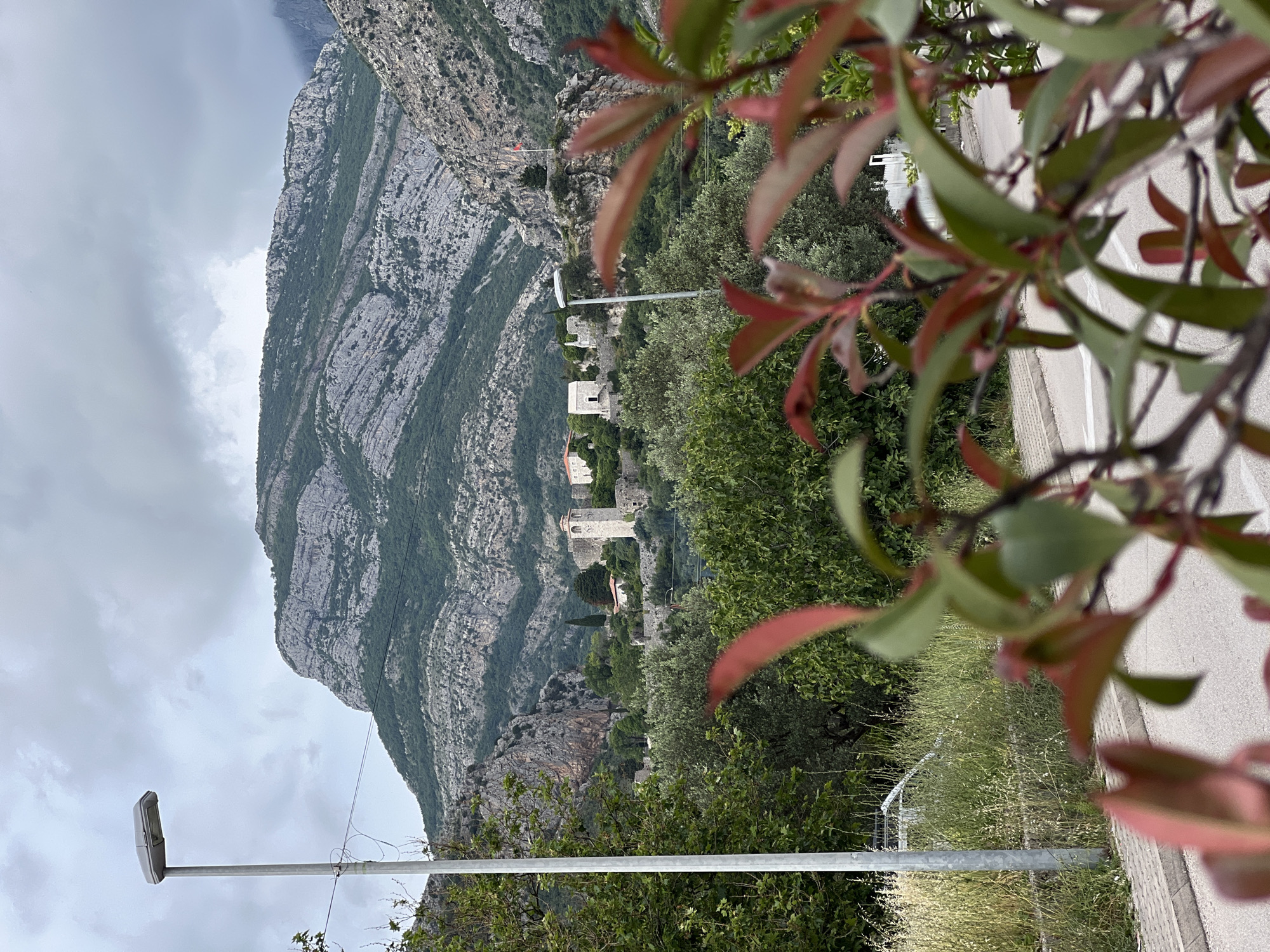 Roadside mountain view documented in Stari Bar, Montenegro