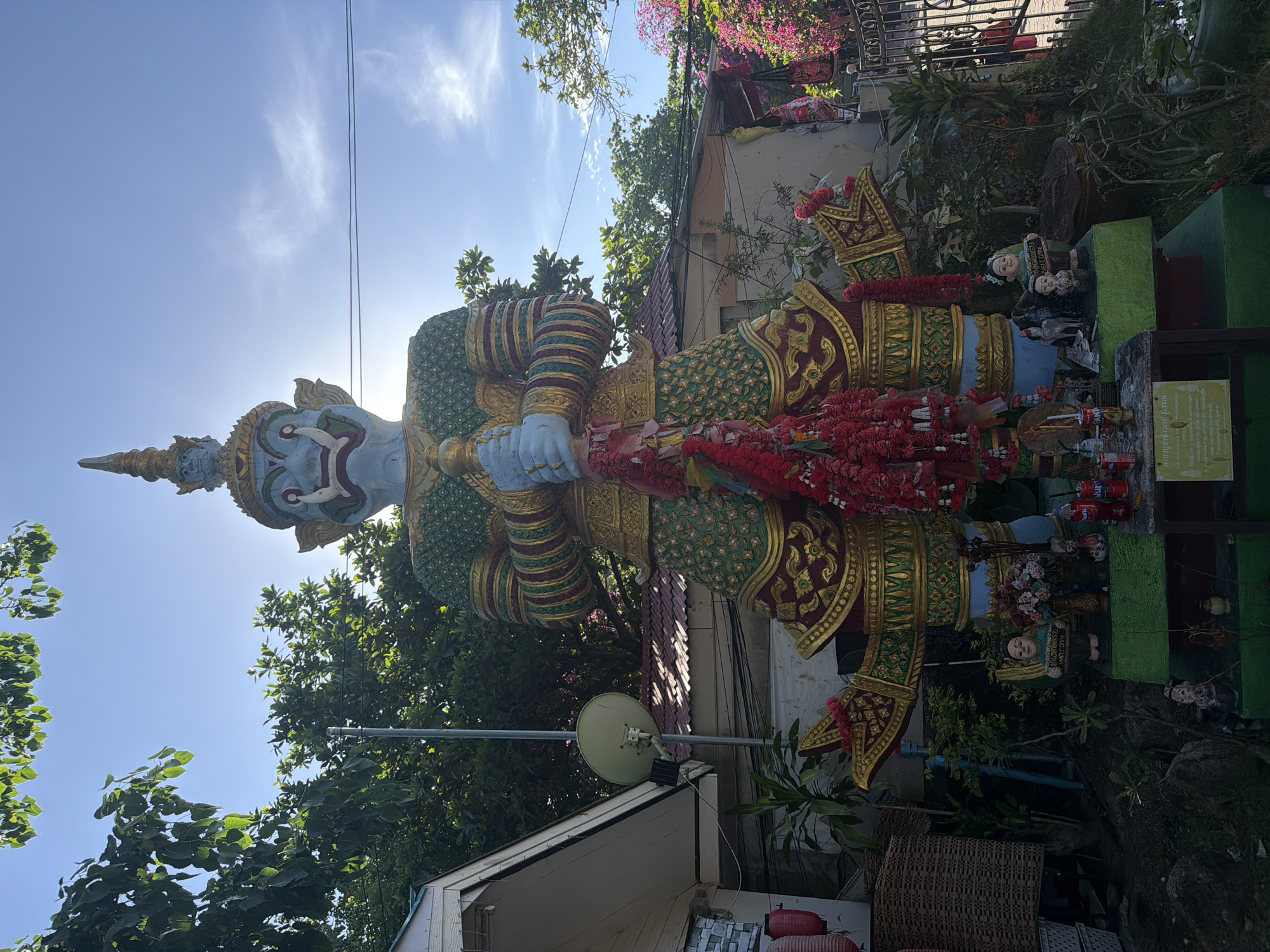 Tourist documents Buddhist temple complex visit in Koh Samui