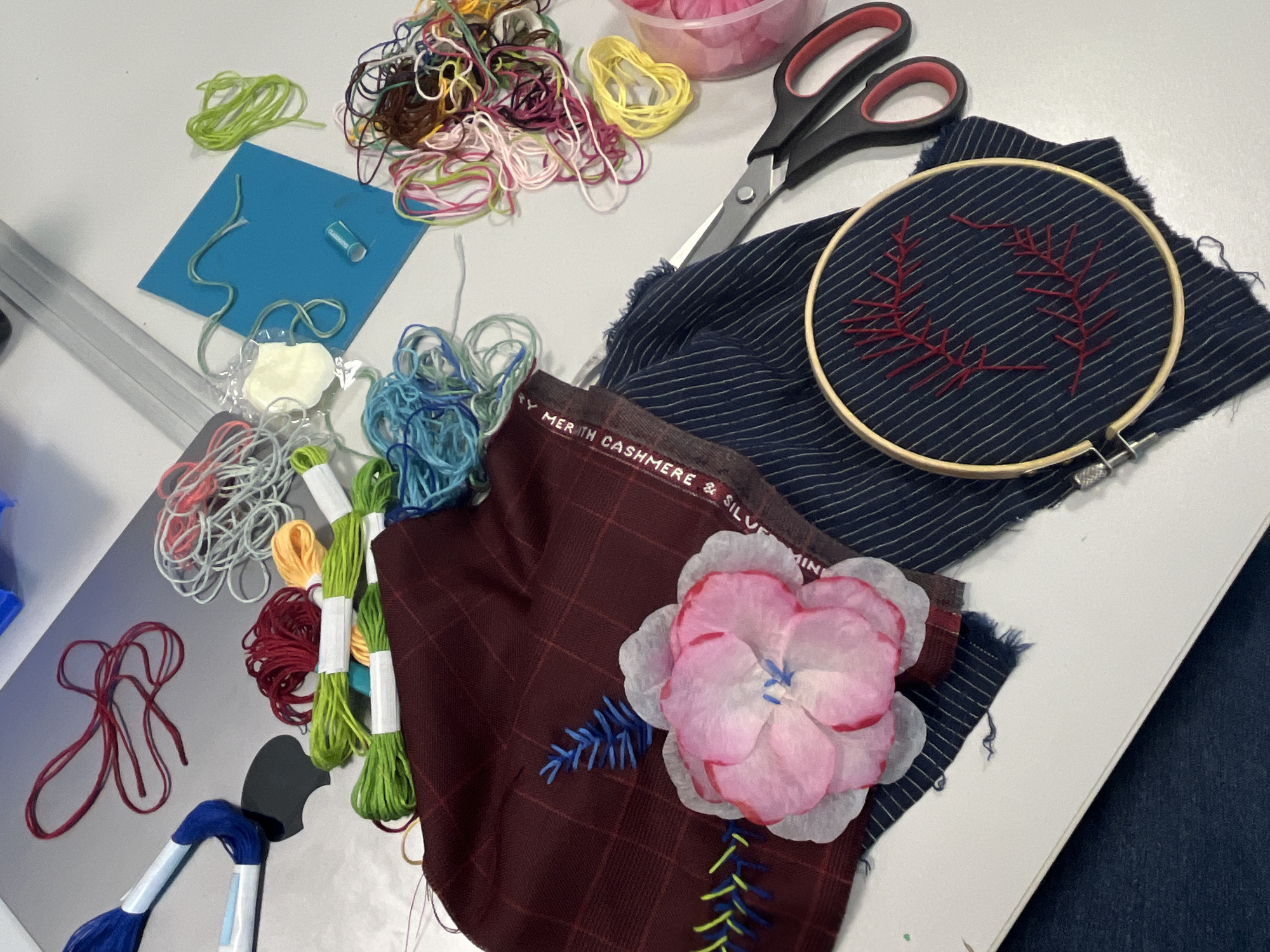 London crafting session features luxury fabrics and embroidery materials