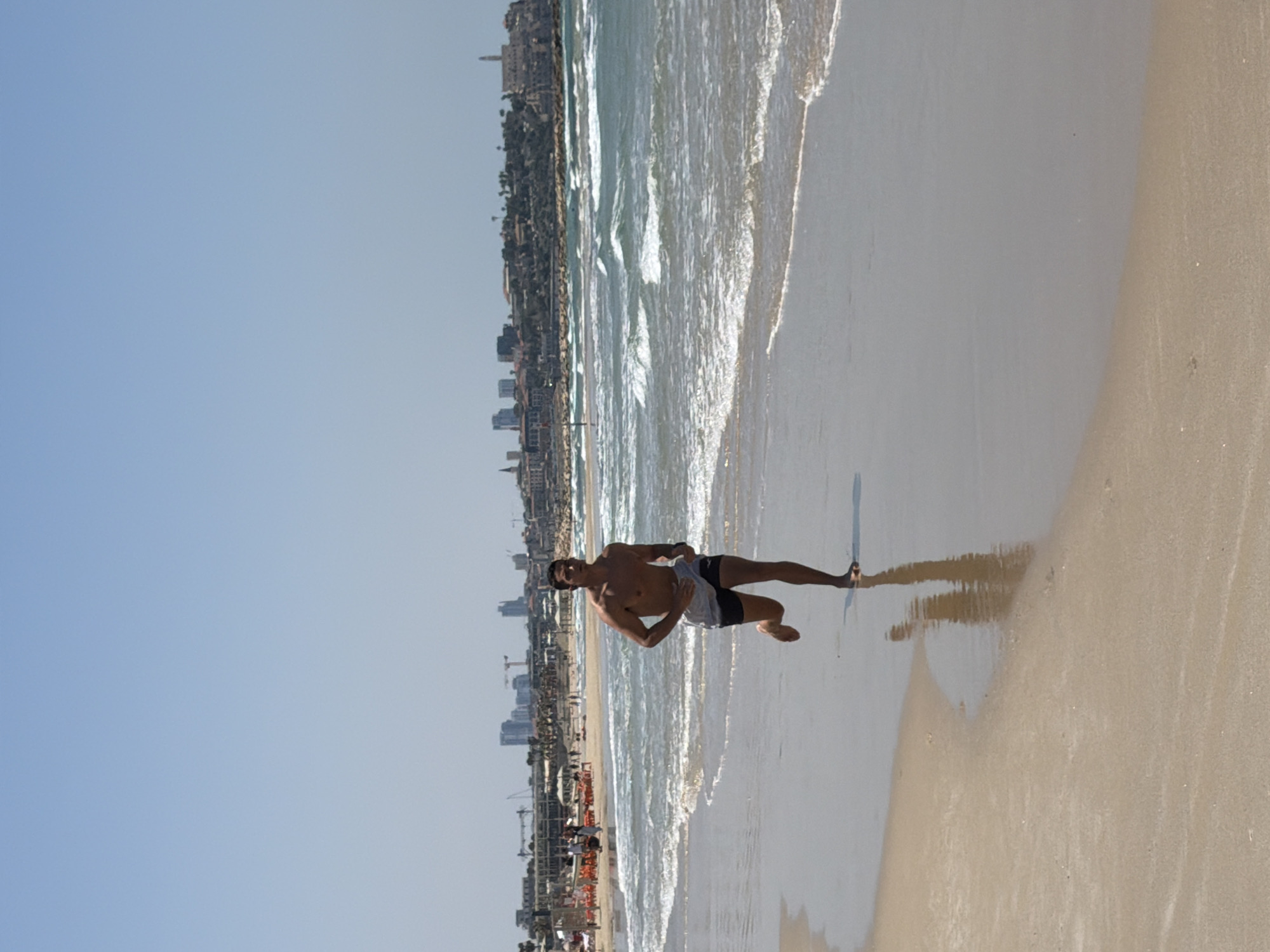 Morning beach scenes documented along Tel Aviv shoreline